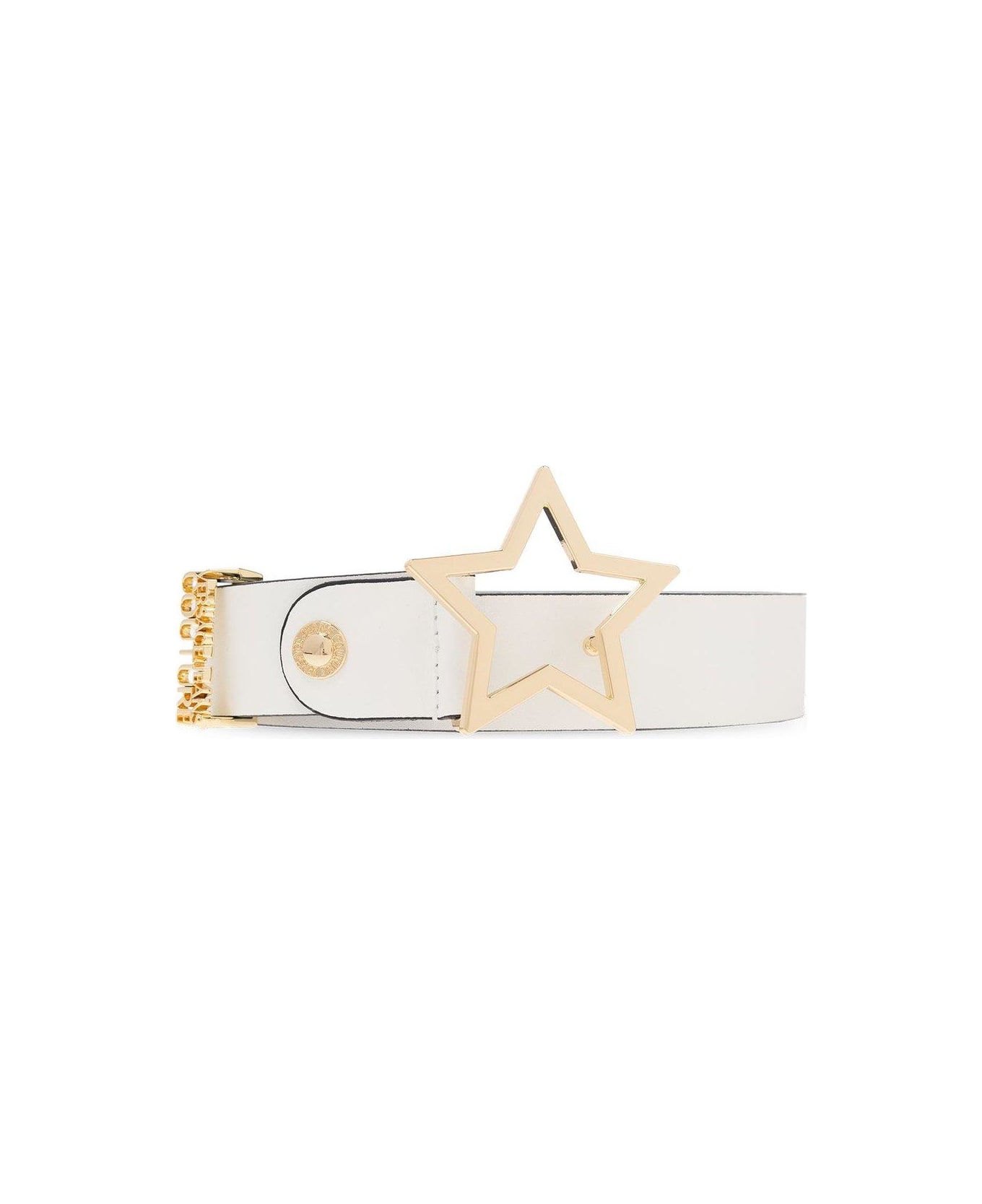Versace Jeans Couture Logo Lettering Buckle Belt - White