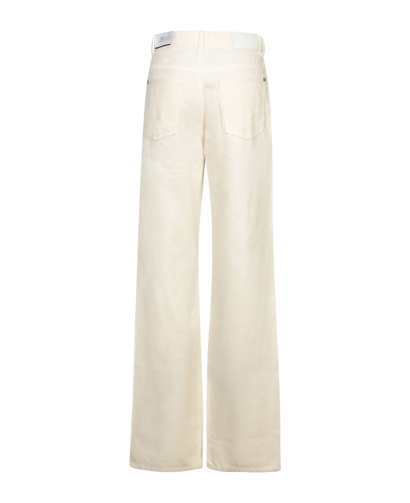 7 For All Mankind Tess White Corduroy Trousers - White