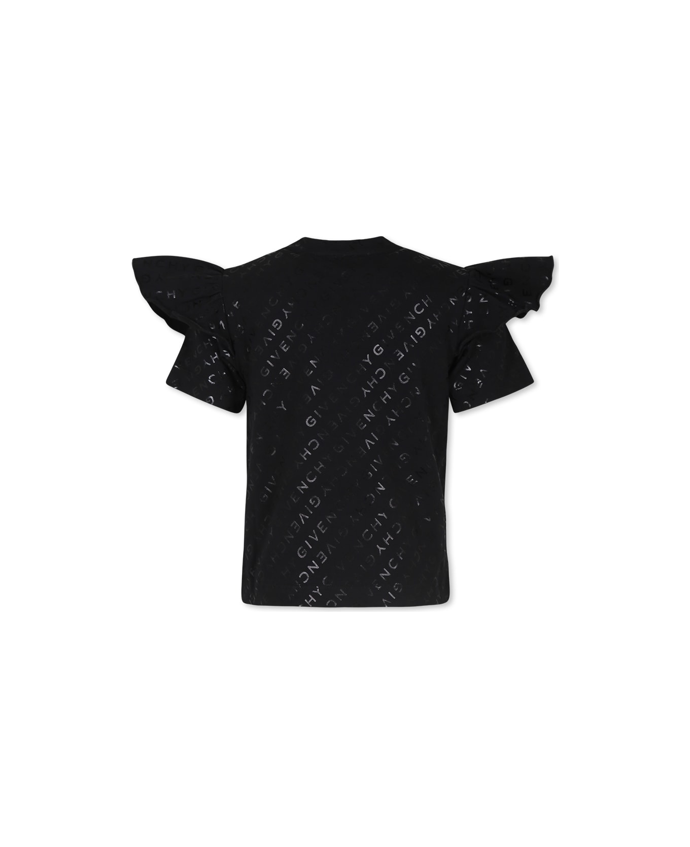 Givenchy Black T-shirt For Girl With Logo - Nero