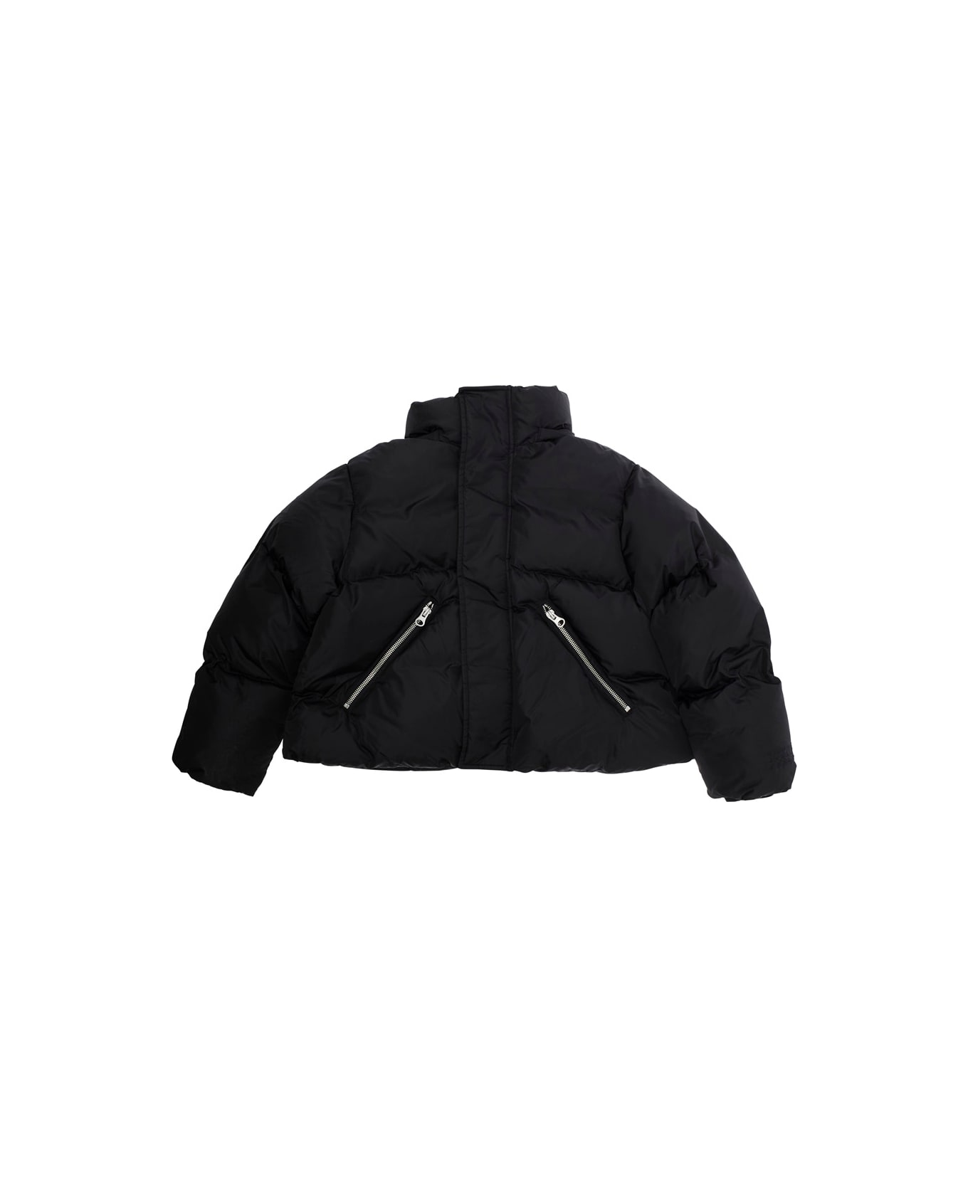 MM6 Maison Margiela Black Jacket With Hood And Front Zip Pockets In Tech Fabric Boy - Black