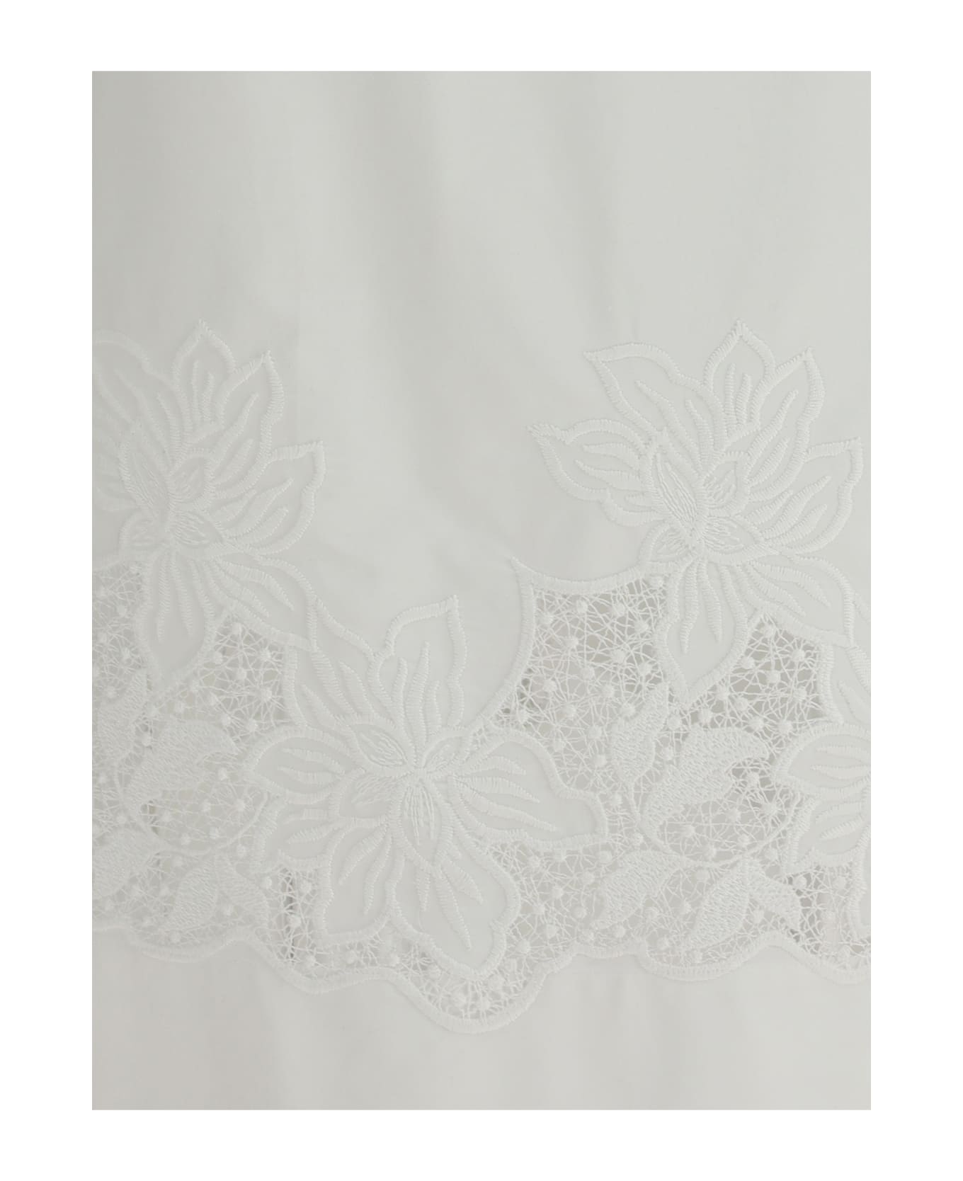 Parosh Tunic Dress With Embroidery - Bianco