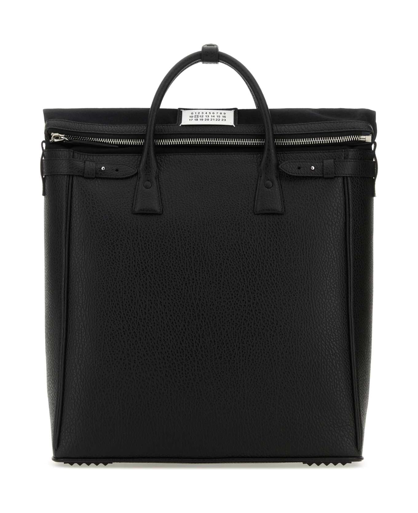 Maison Margiela Black Leather 5a Handbag - BLACK