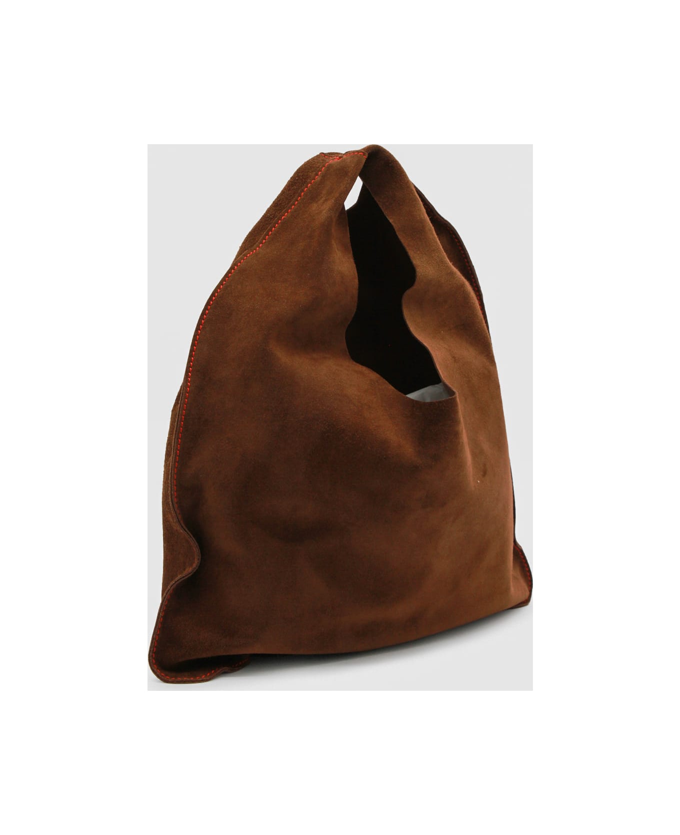 The Row Brown Leather Small Bindle Shoulder Bag - TOBACCO/RUBINO