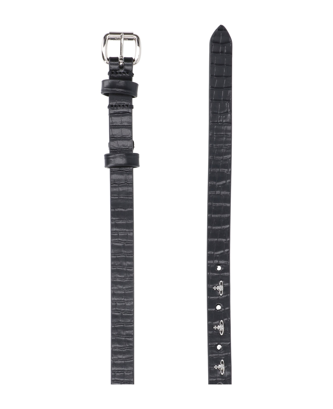 Vivienne Westwood Thin Belt "orb" - Black  