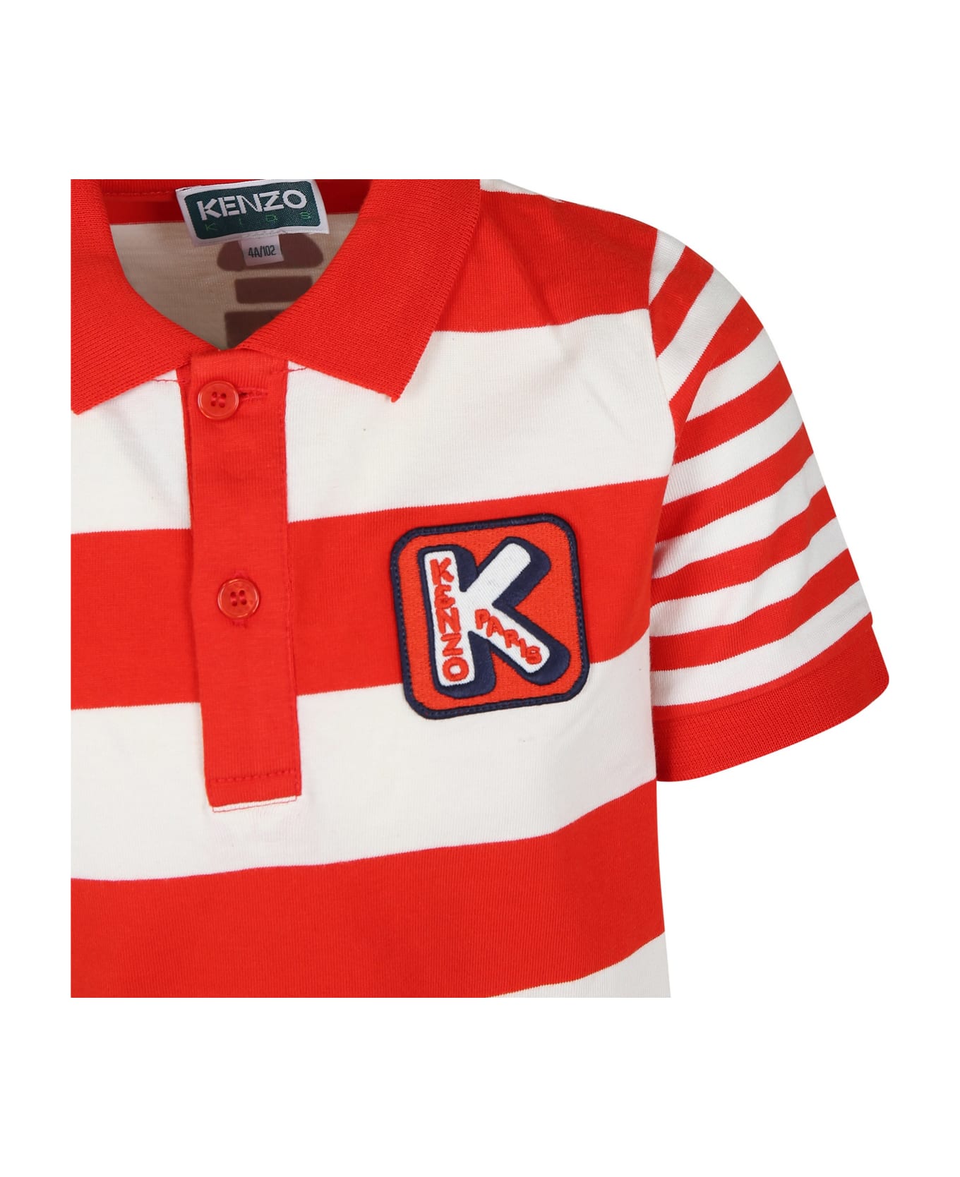 Kenzo Kids Multicolor Polo Shirt For Boy - Rosso