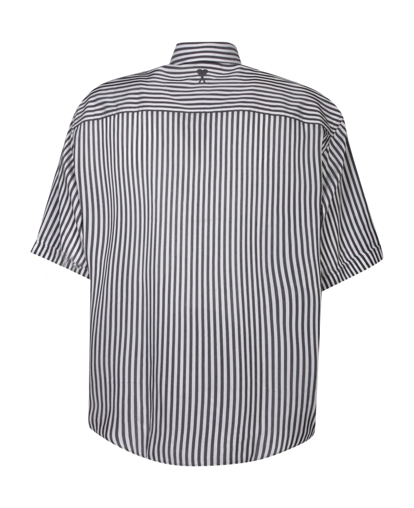 Ami Alexandre Mattiussi Boxy Fit Striped Black/white Shirt - Black