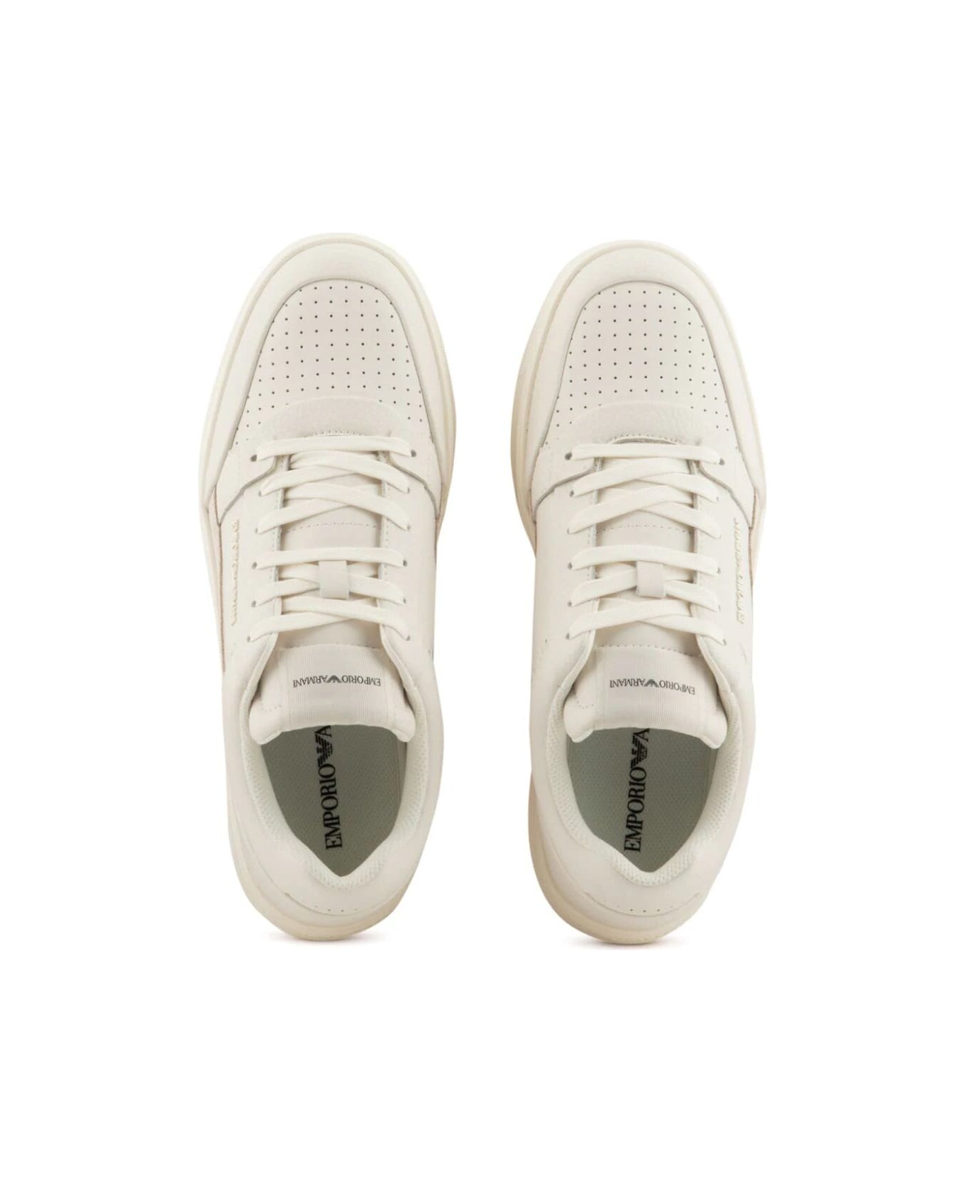 Emporio Armani Suede Sneaker - Off White