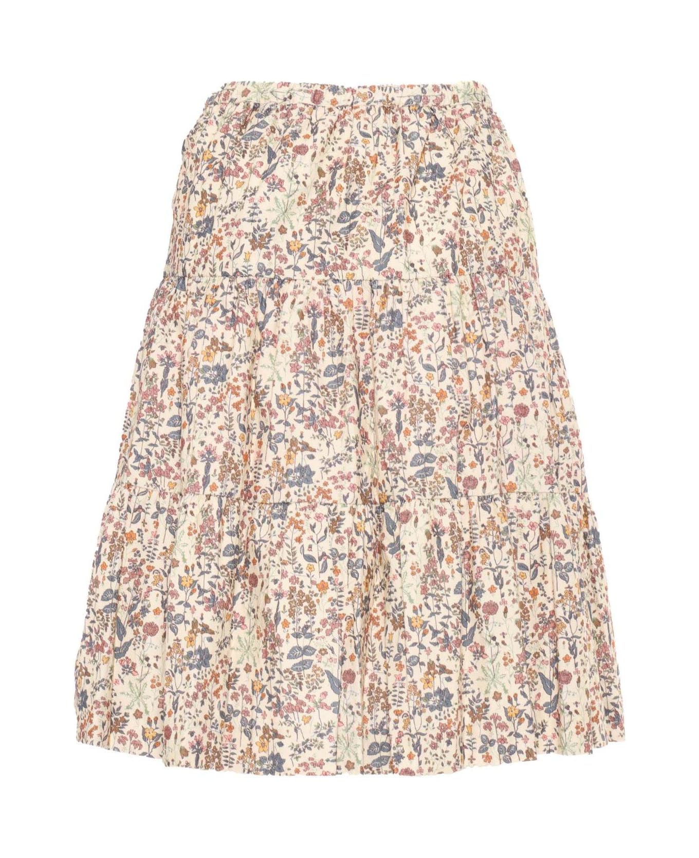 Bonpoint Lise Floral-printed Flared Skirt - Fl Multicolore