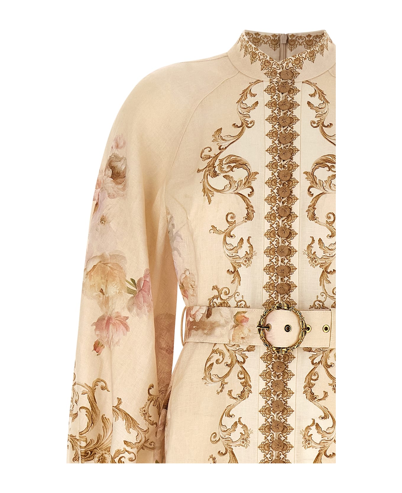 Zimmermann 
hypnotic Buttoned Midi
 Dress - Pink