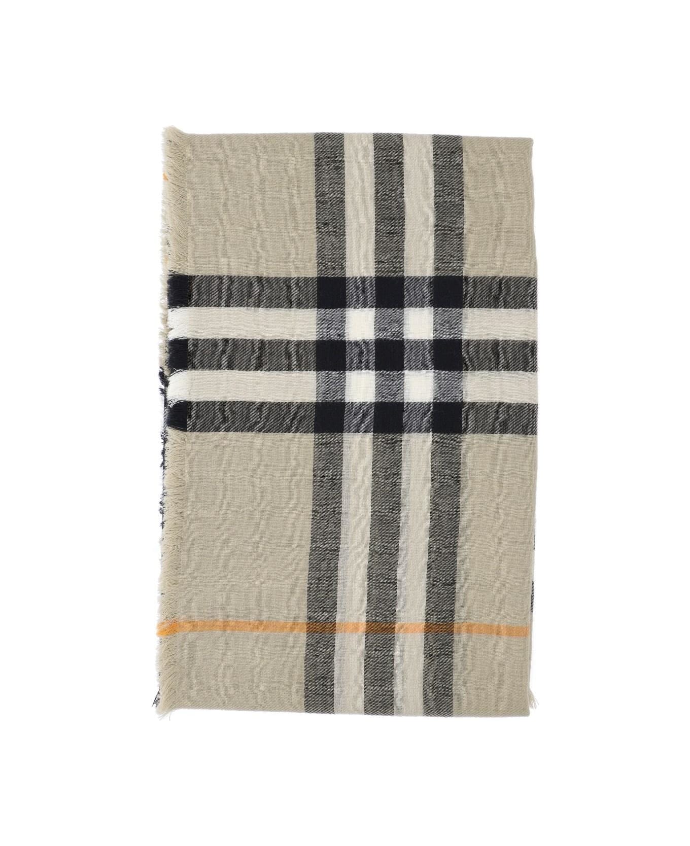 Burberry 'check' Wool Scarf - Green