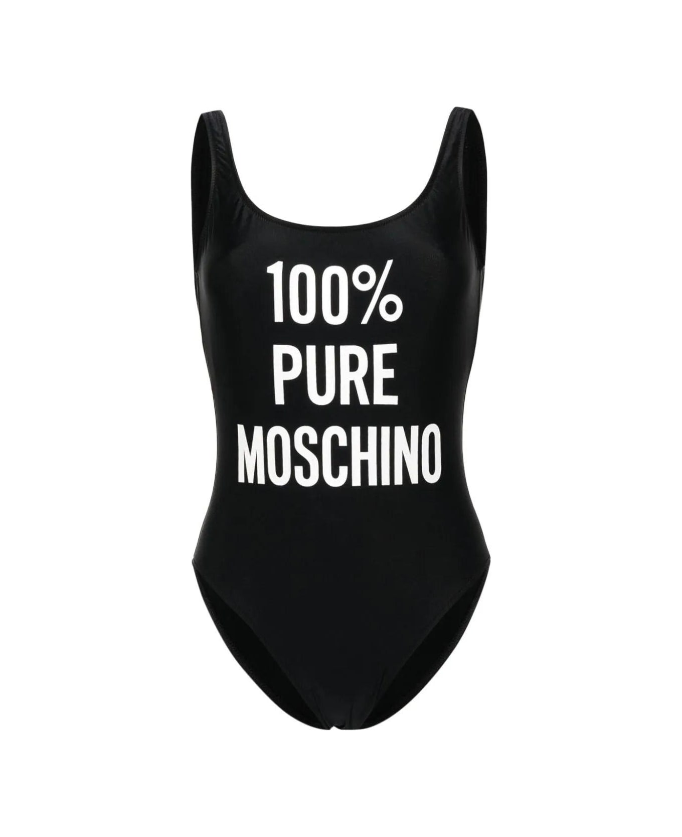 Moschino Logo Printed One-piece Swimming Suit - Nero