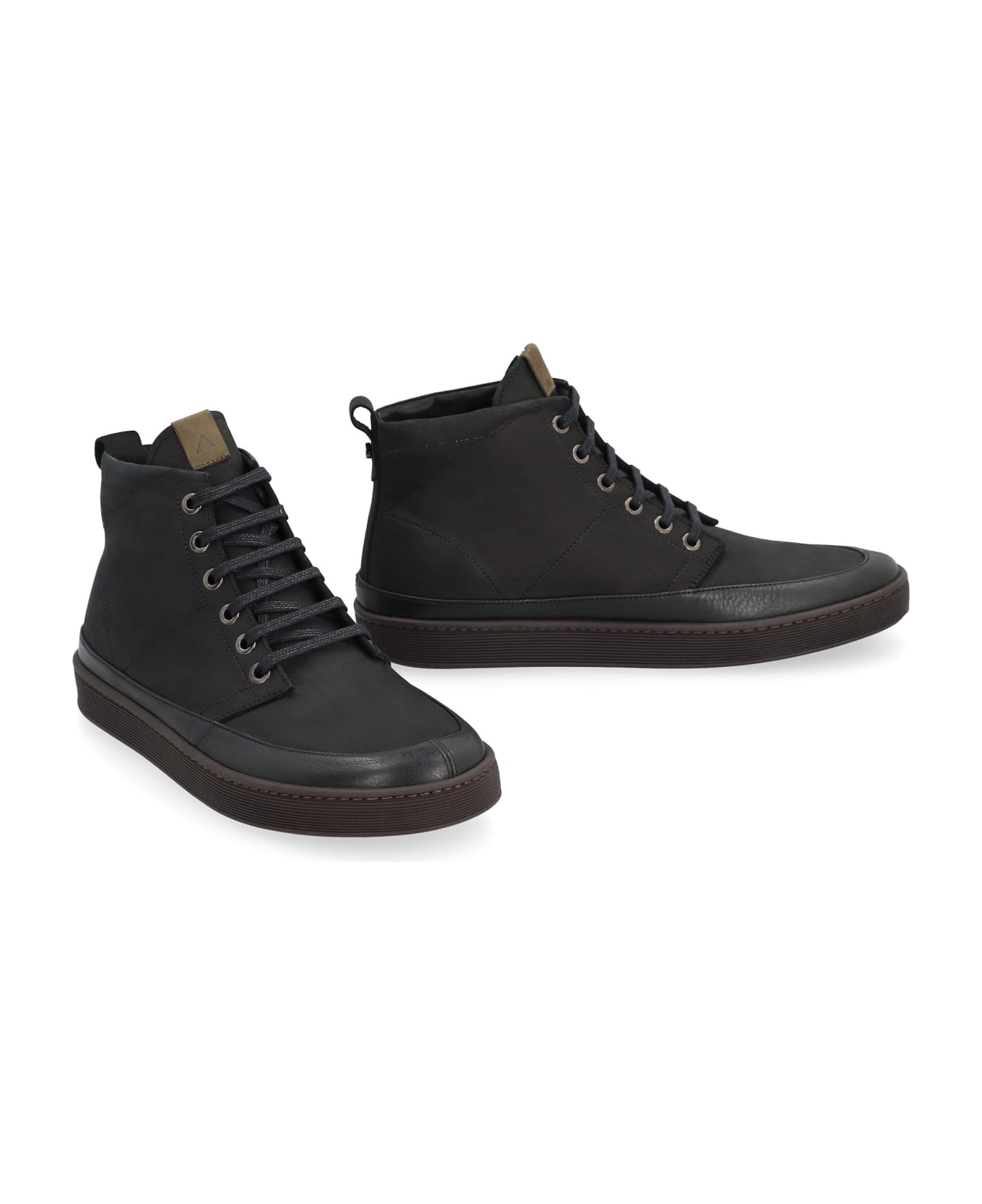 Volta Leather High-top Sneakers - black