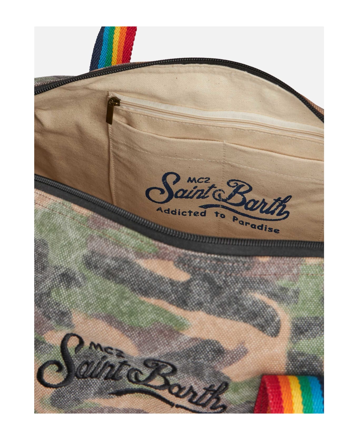 MC2 Saint Barth Travel Duffel Bag With Camouflage Print - GREEN