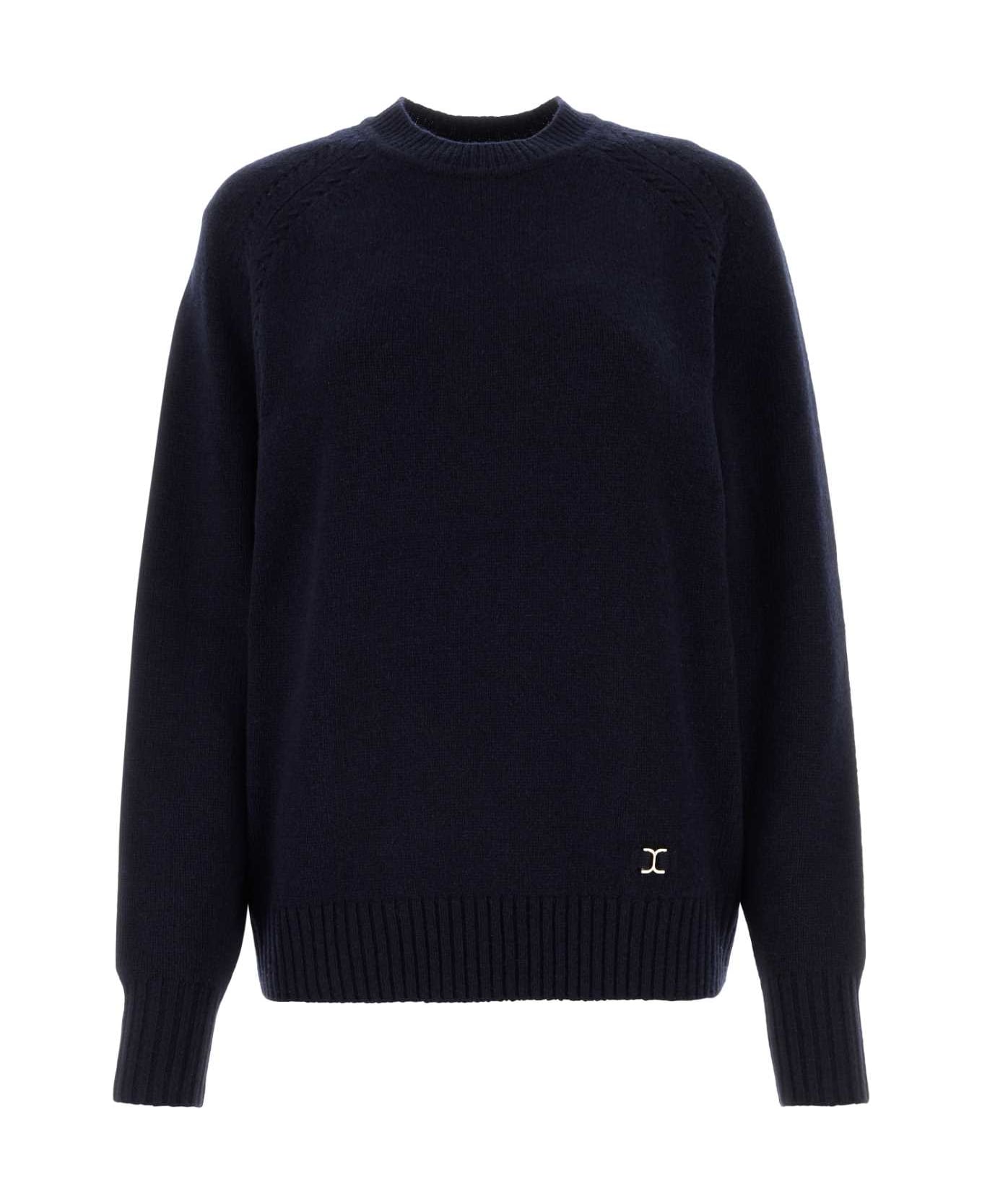 Chloé Dark Blue Cashmere Blend Oversize Sweater - ICONICNAVY