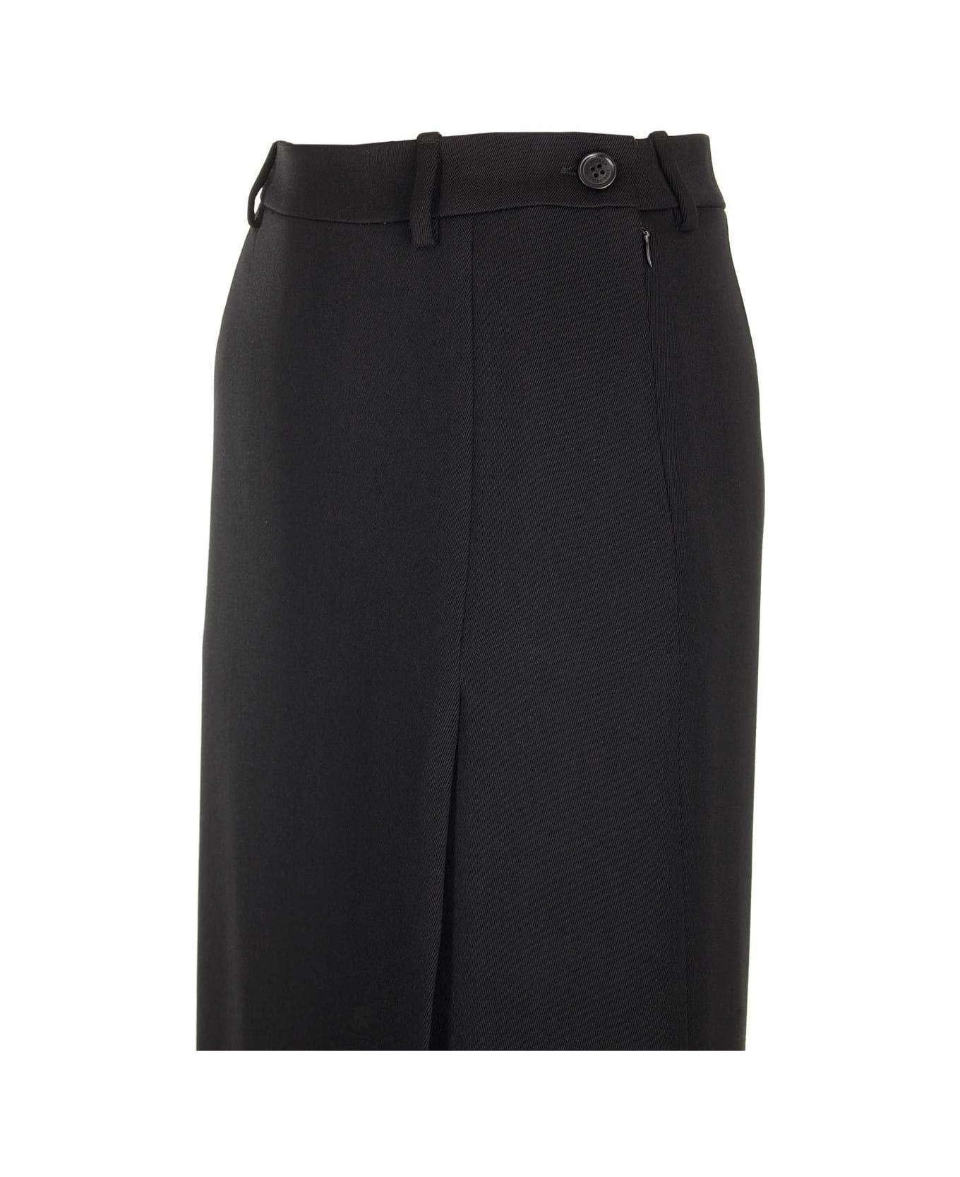 Balenciaga Long Wool Skirt - Black