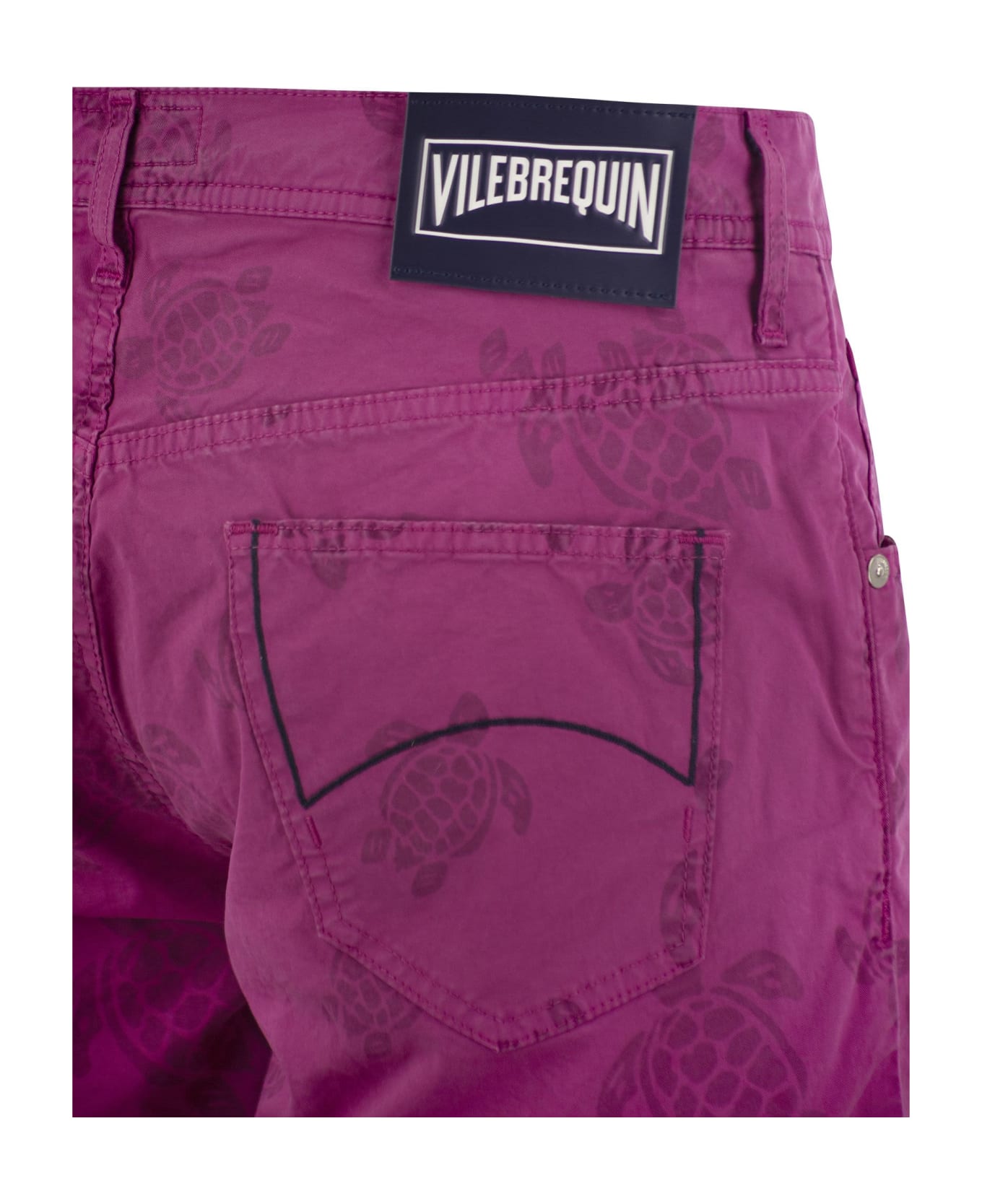 Vilebrequin Bermuda Shorts With Ronde Des Tortues Resin Print - Fuchsia