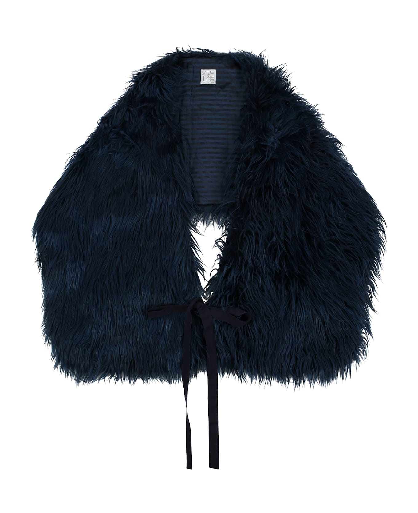 Stella Jean Faux Fur Scarf - blue