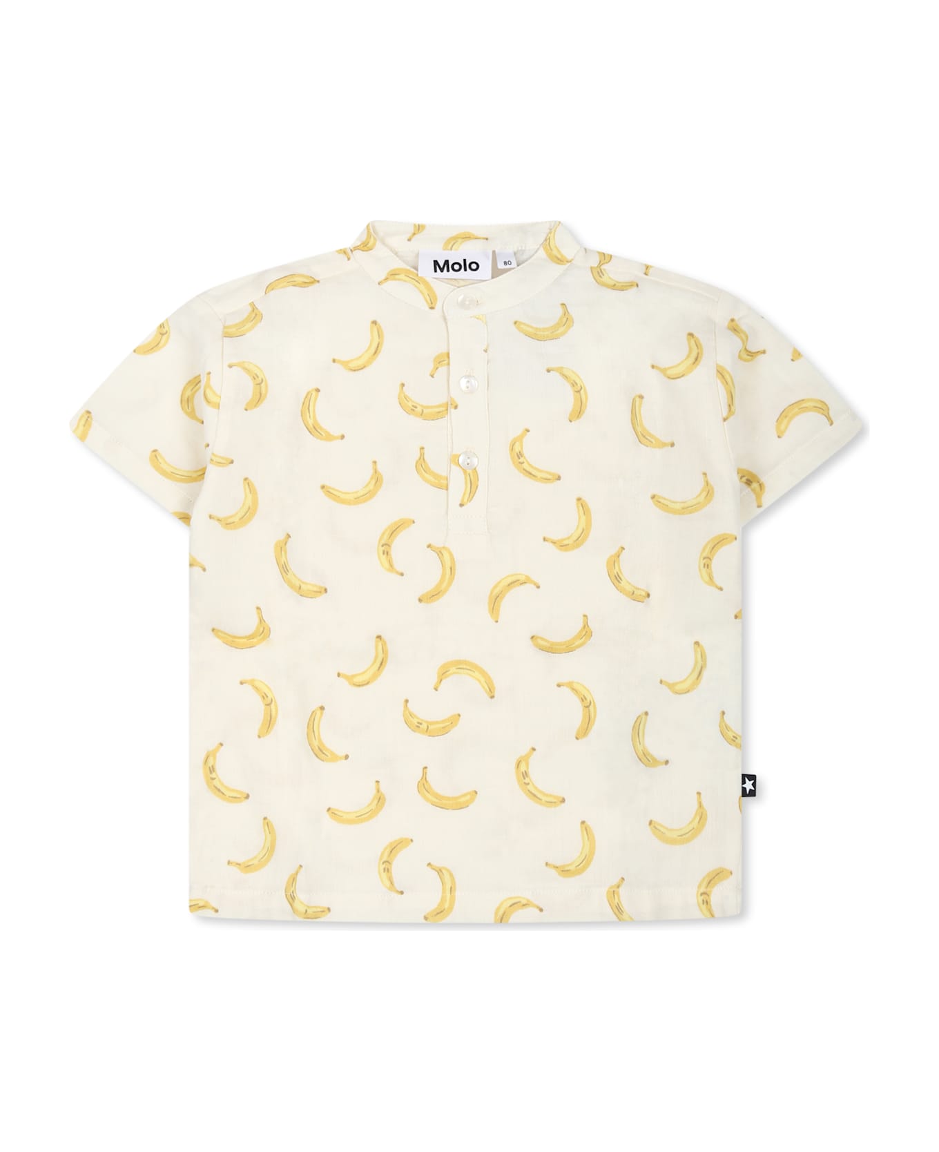 Molo Ivory Shirt For Babykids With Banana - Ivory