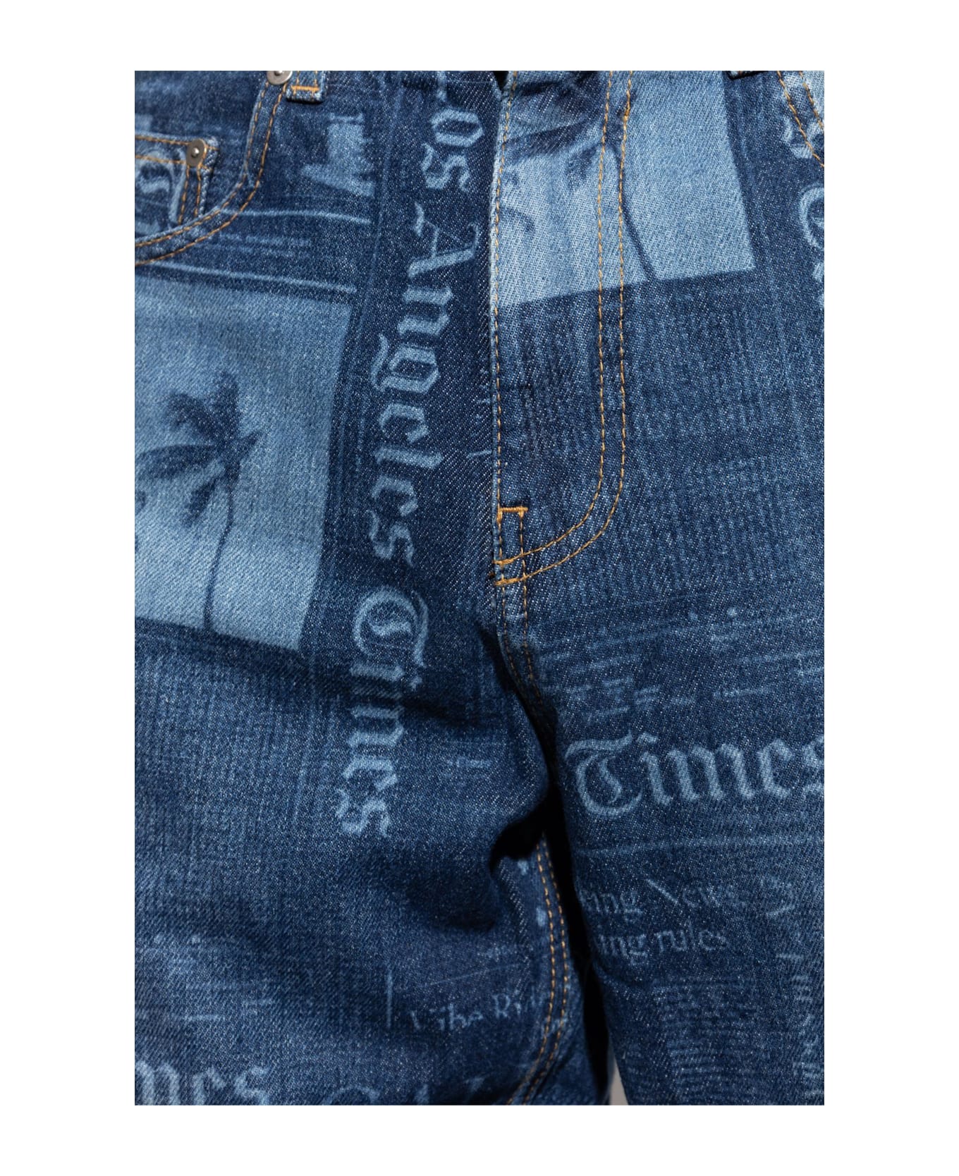 Palm Angels Patterned Jeans - BLUE