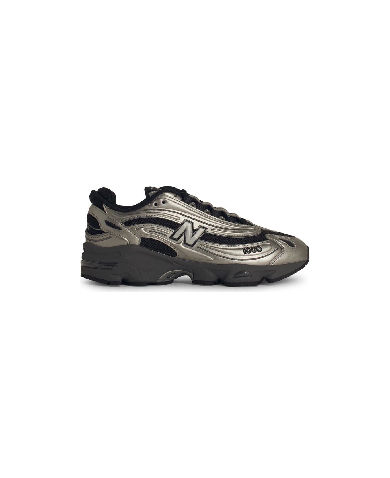 New Balance 
1000
 Silver Leather Blend Sneakers - Silver