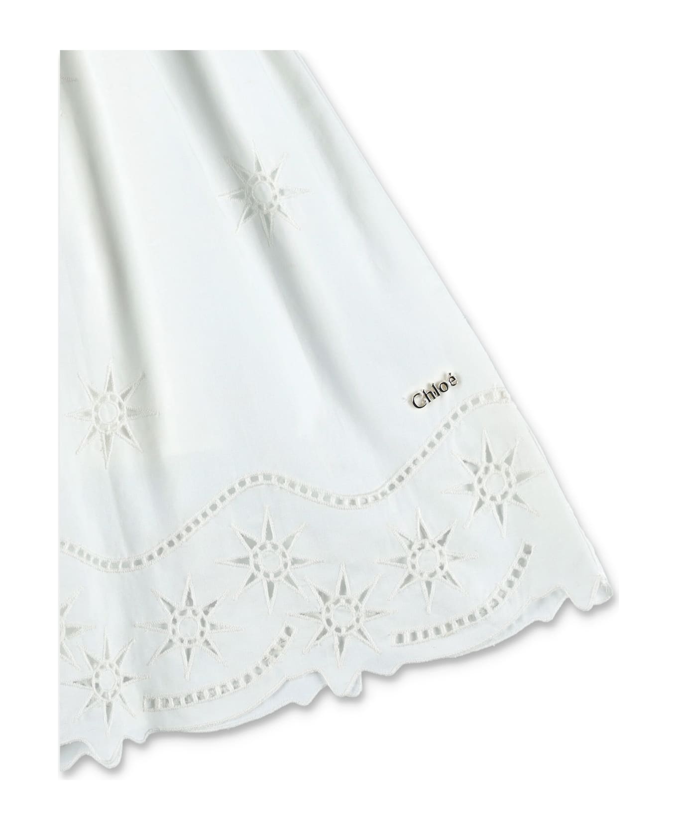 Chloé Embroidered Dress - WHITE
