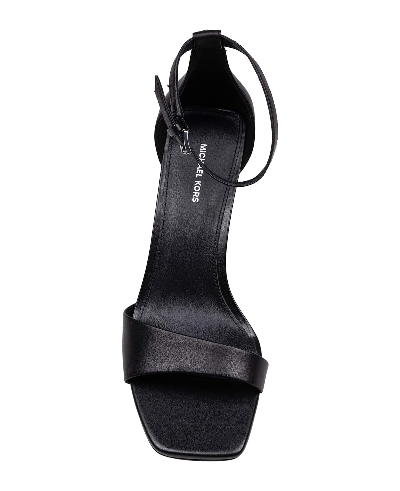 Michael Kors Jaida Heeled Sandal In Black Leather - Black