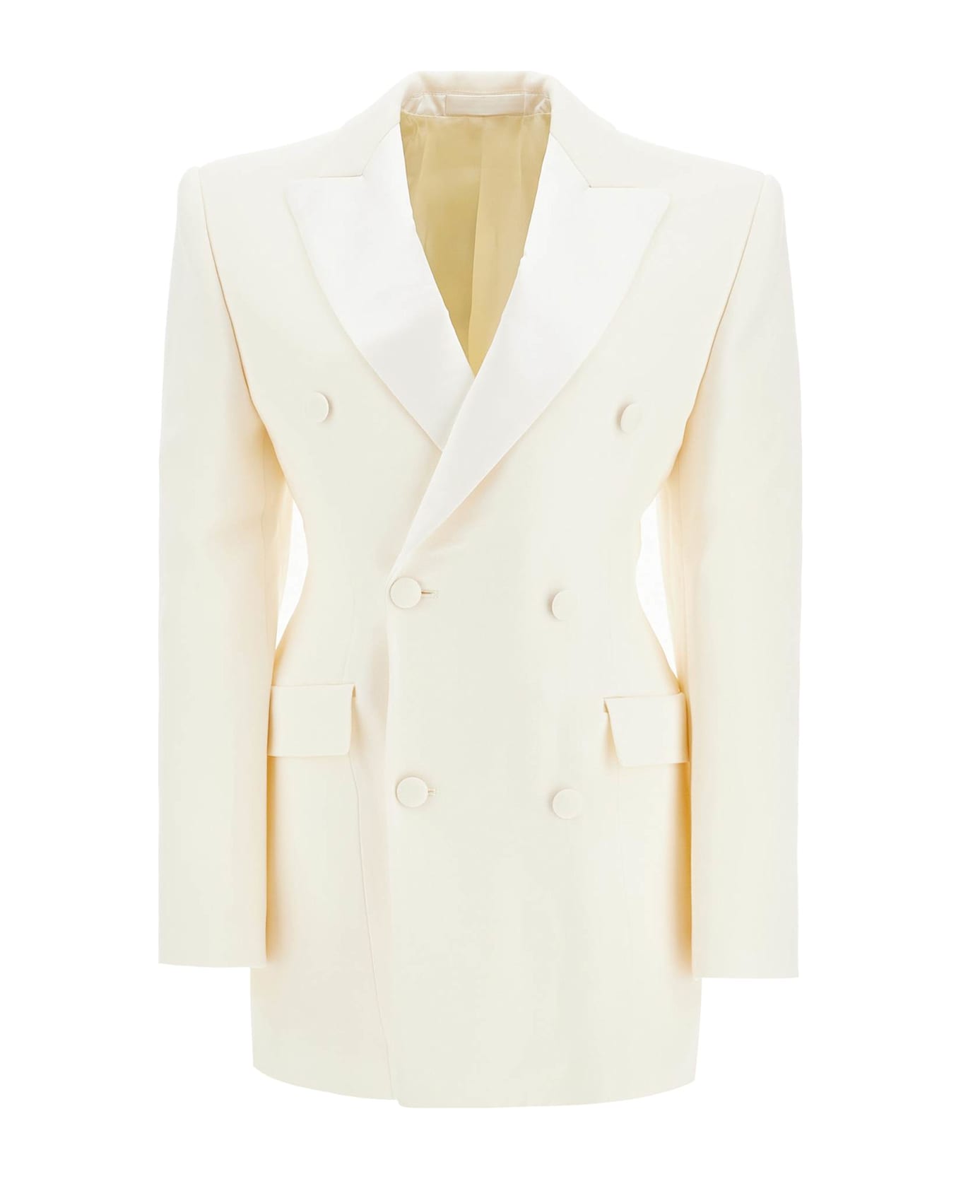 WARDROBE.NYC Double-breasted Blazer Dress - OFF WHITE (White)