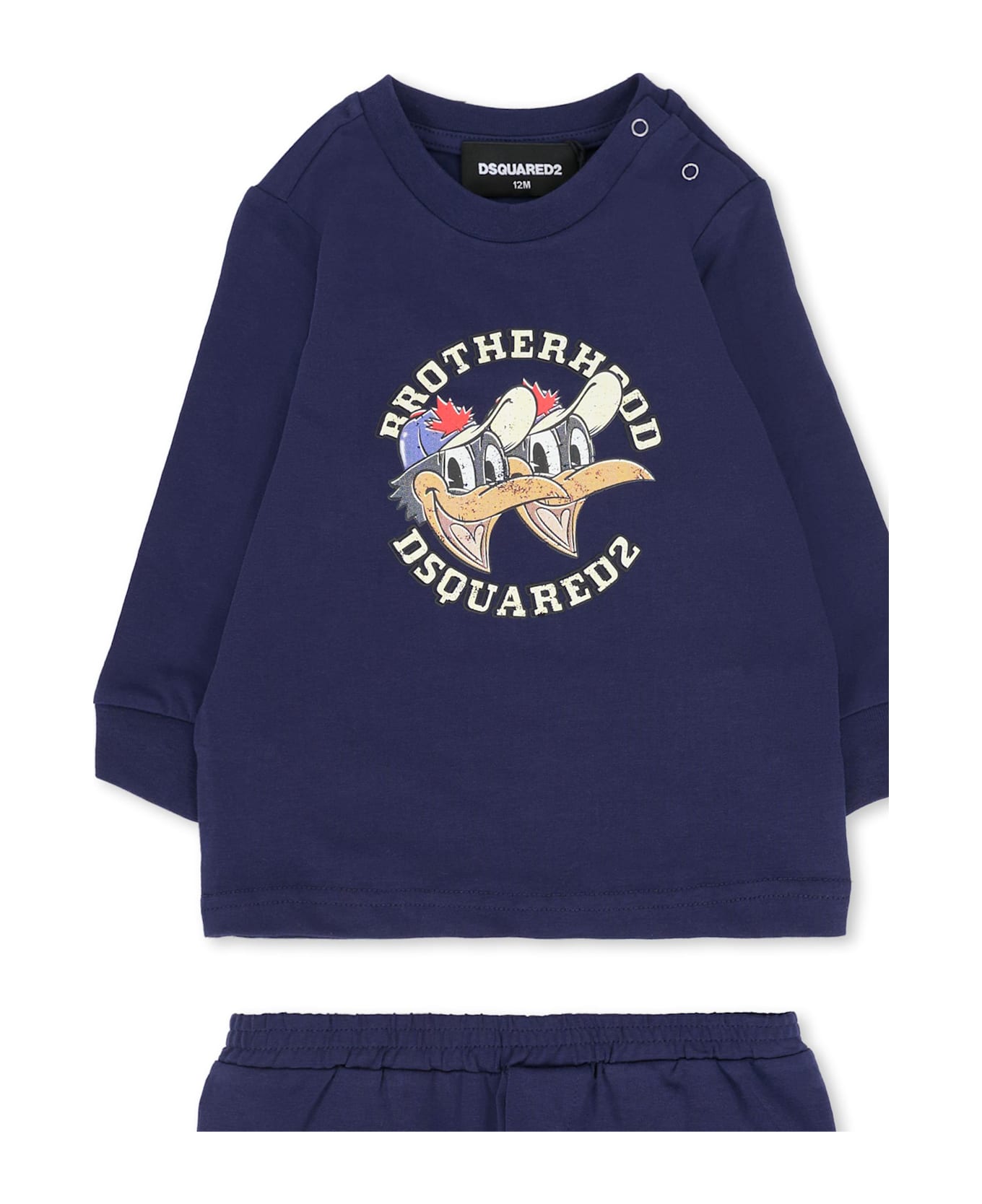Dsquared2 Blue Pajamas For Baby Boy With Duck Print - Blue