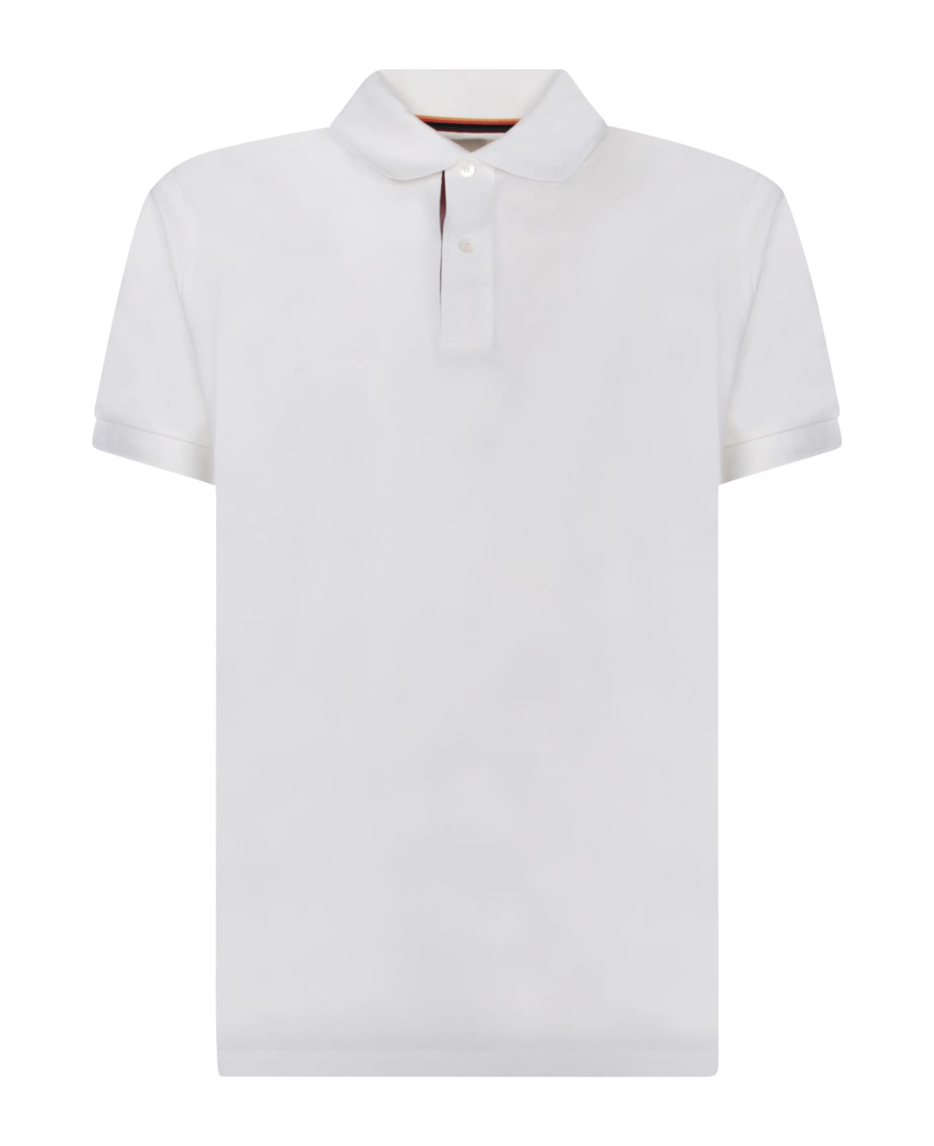 Paul Smith Striped Motif White Polo Shirt - White