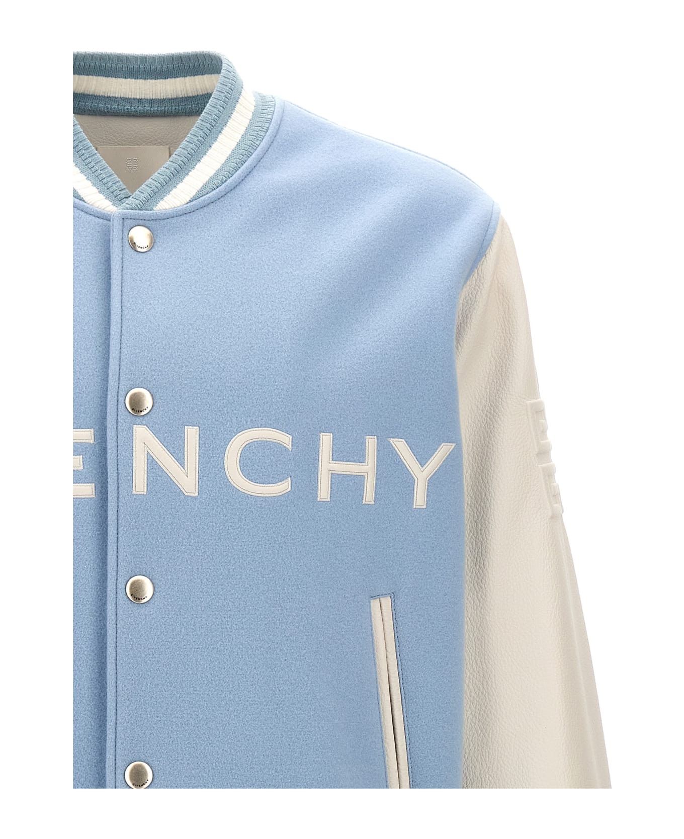 Givenchy 'givenchy' Bomber Jacket - Light Blue