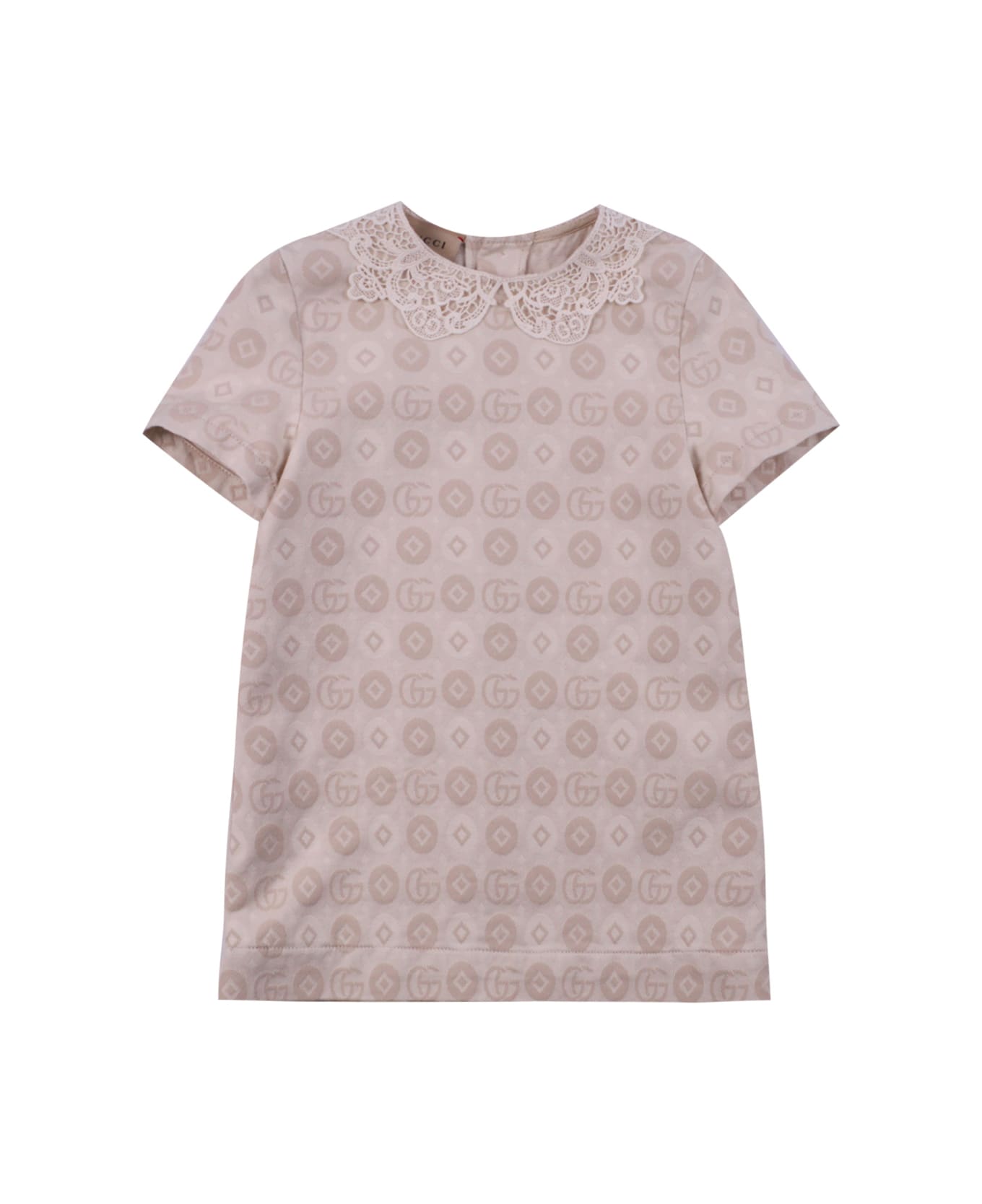 Gucci Cotton Dress With Double G - Beige