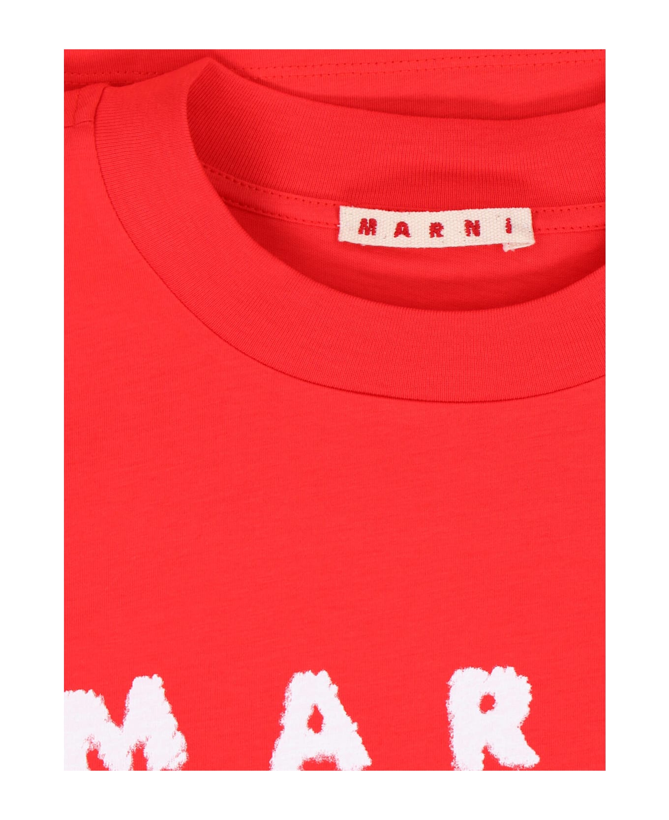 Marni Logo Crop T-shirt - Red