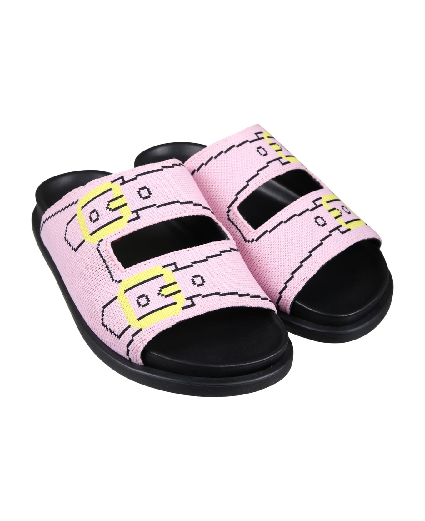 Marni Pink Slippers For Girl - Pink