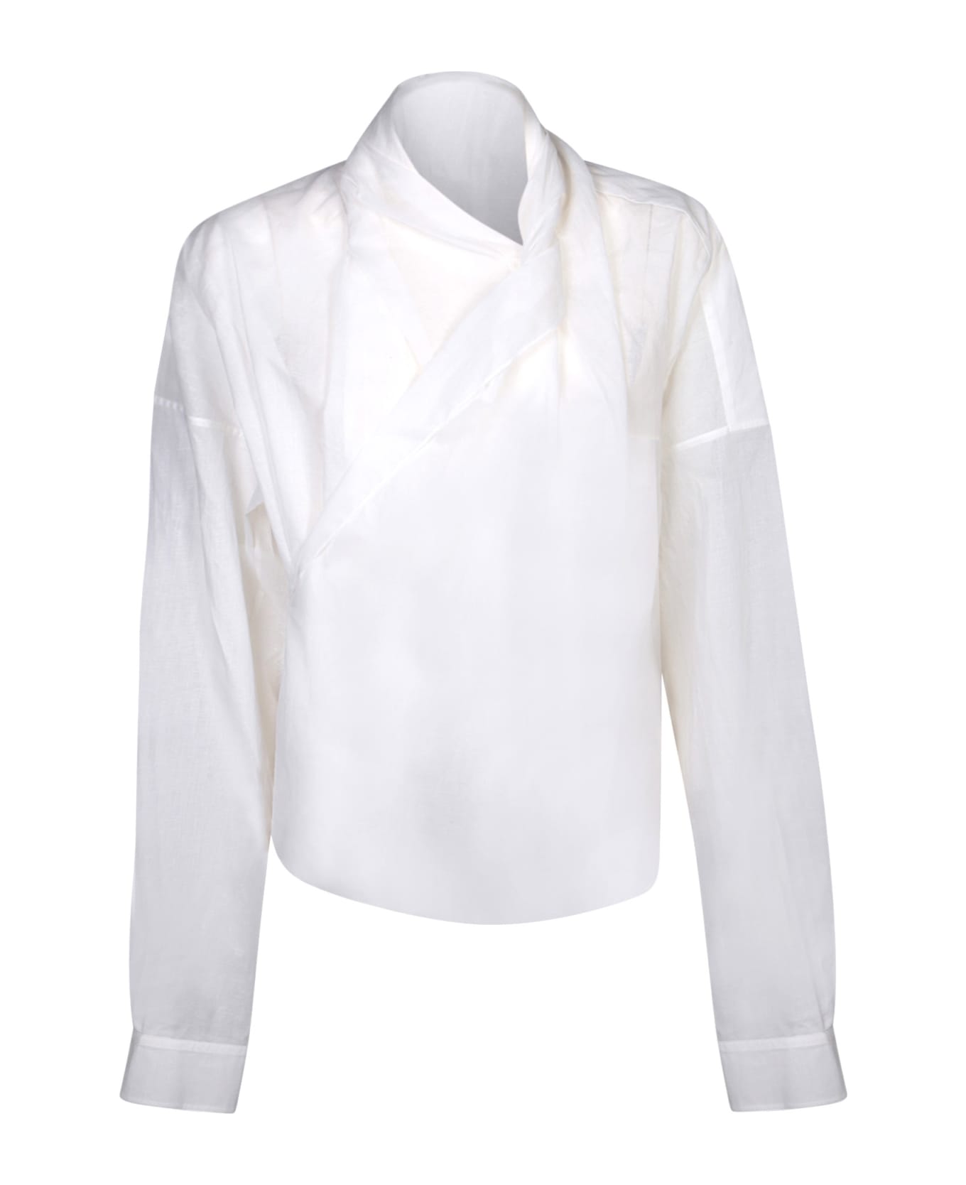 Quira White Wrap Shirt - White ブラウス