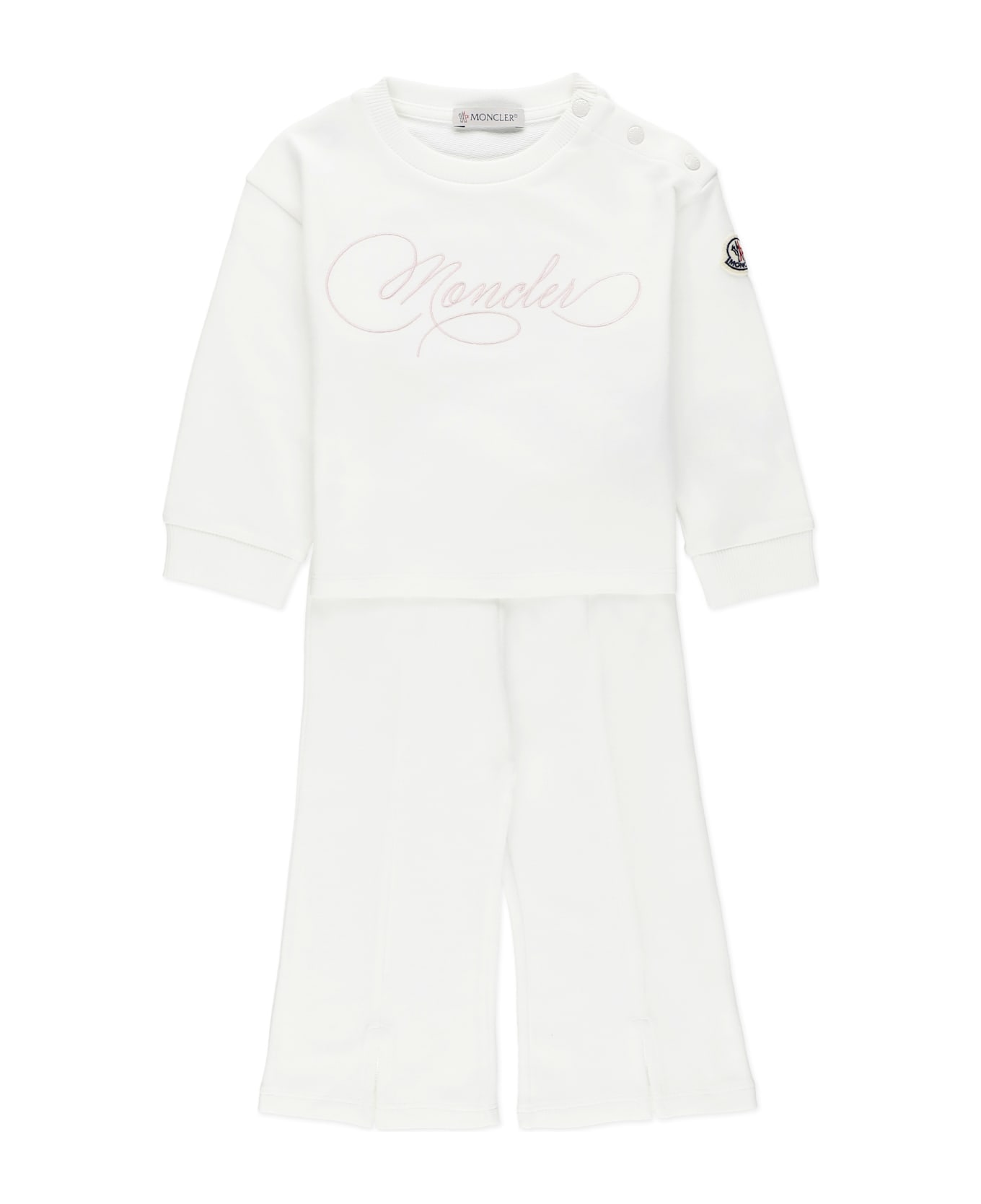 Moncler Two Pieces Jumpsuit With Logo - White