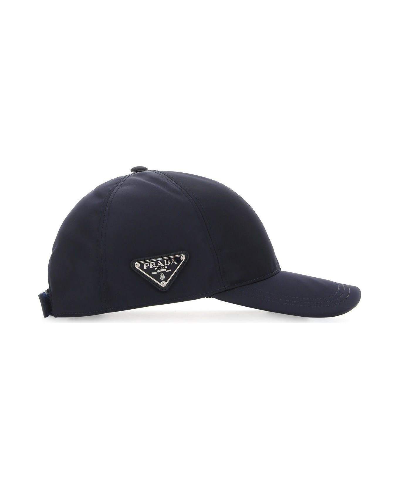 Prada Dark Blue Re-nylon Baseball Cap - Bleu