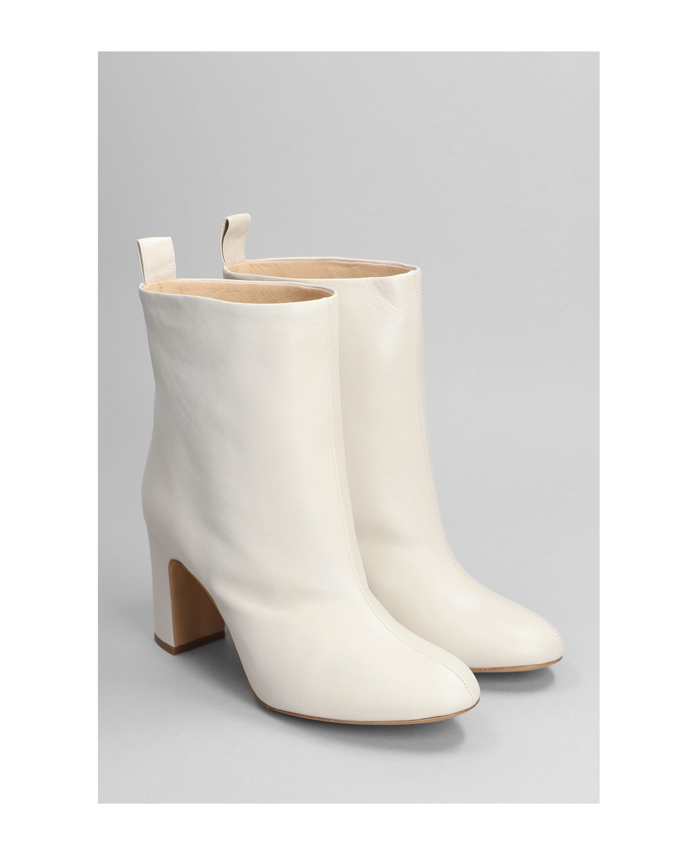 Marc Ellis Allegra High Heels Ankle Boots In White Leather - white