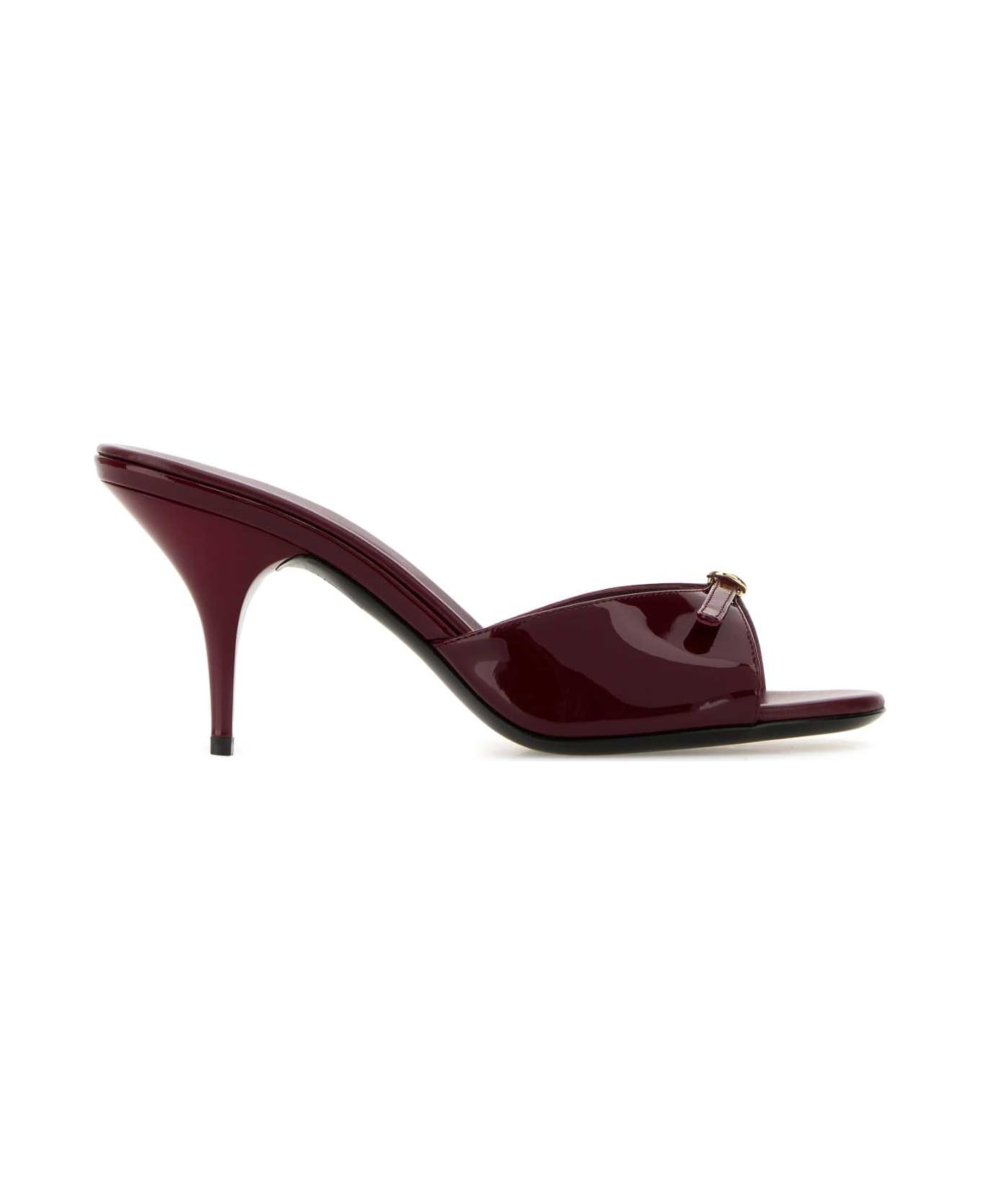 Miu Miu Burgundy Leather Mules - PORPORA