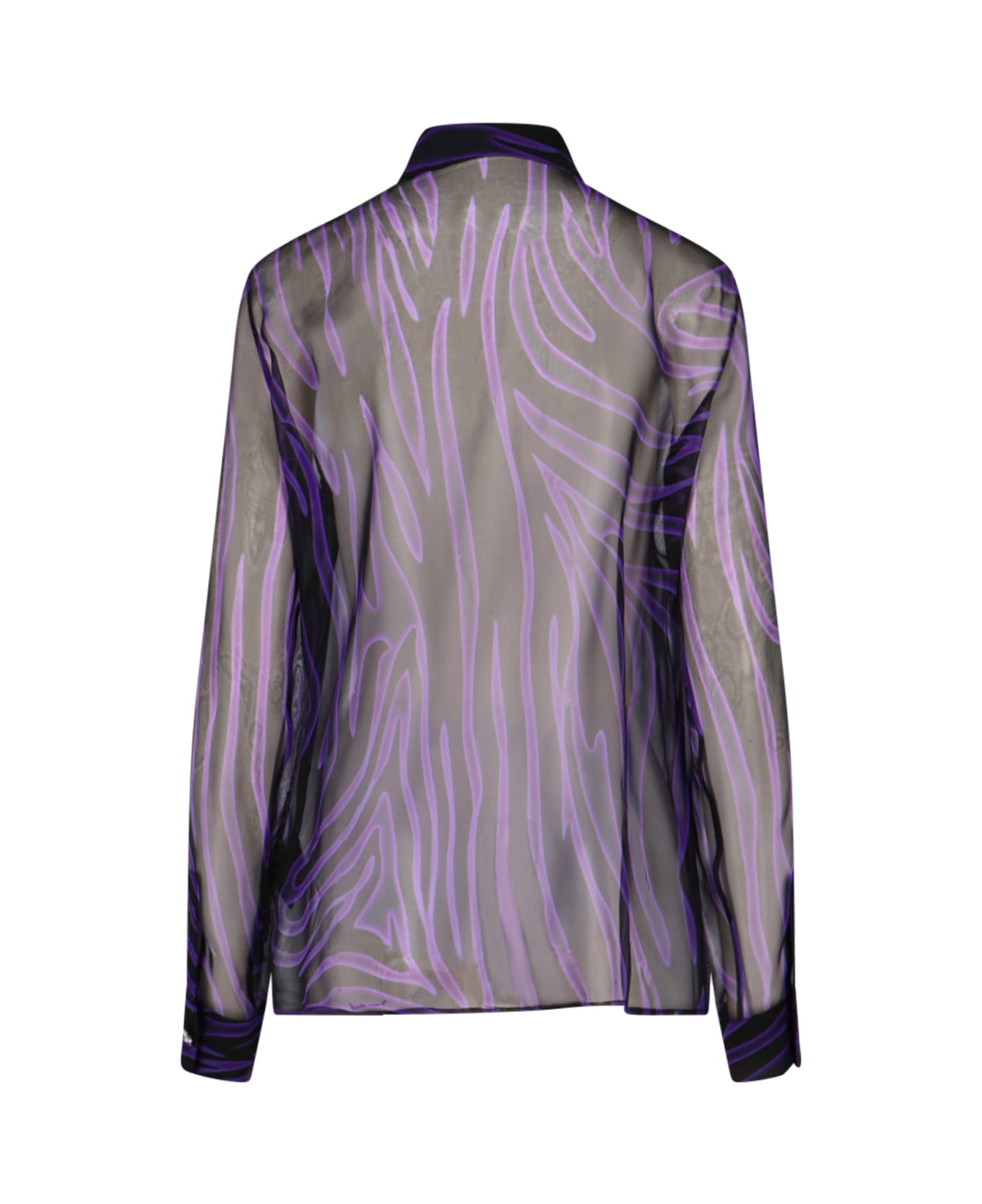 Versace Zebra Sheer Silk Shirt - Violet