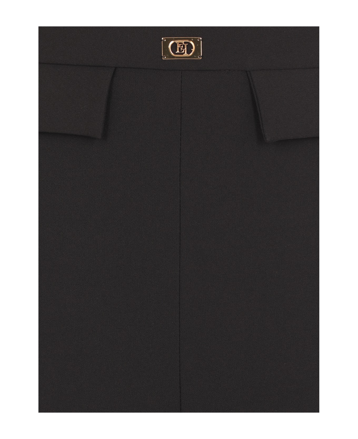 Elisabetta Franchi Crepe Pants - Black ボトムス