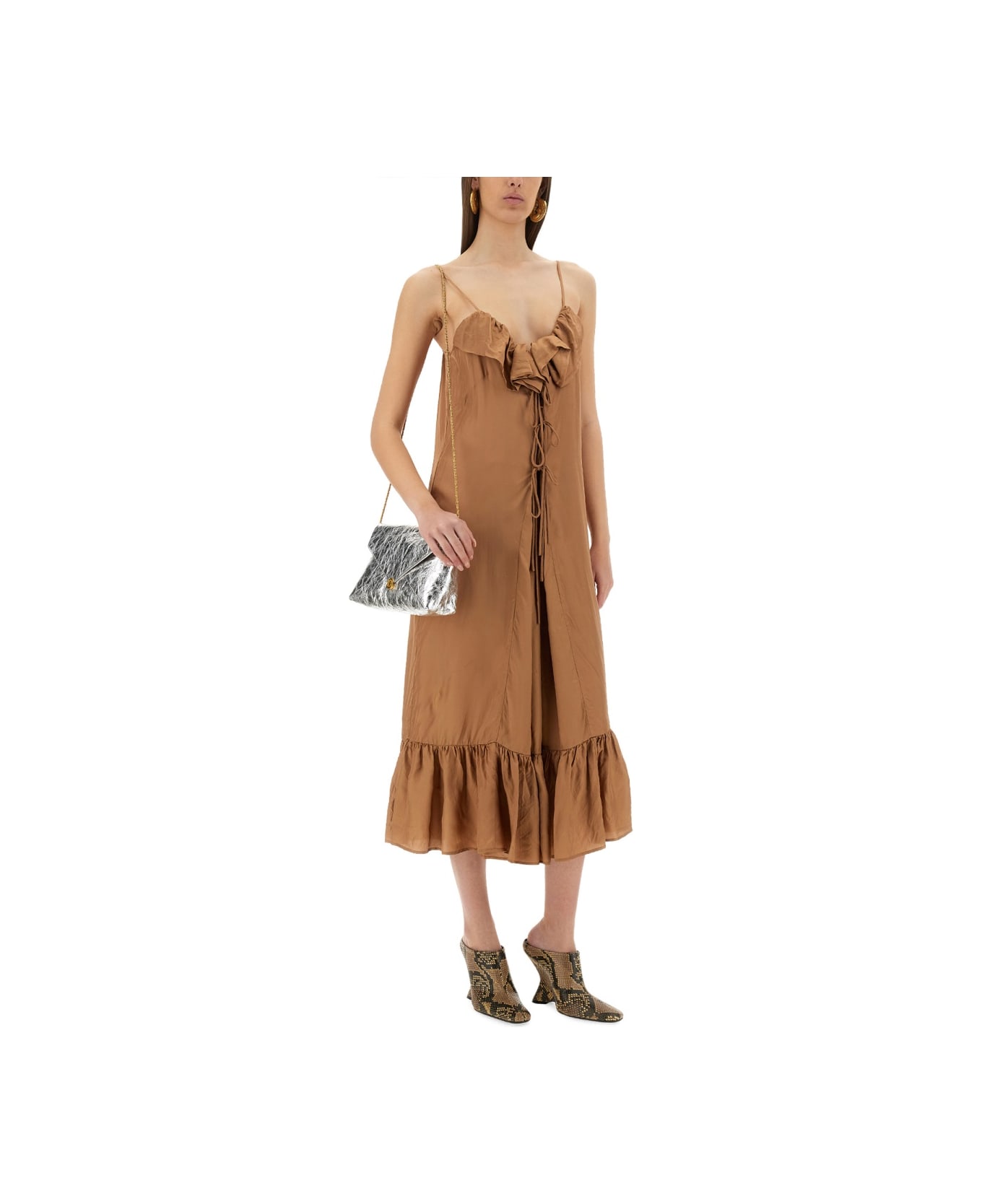 Dries Van Noten Petticoat Dress With Ruffles - NUDE