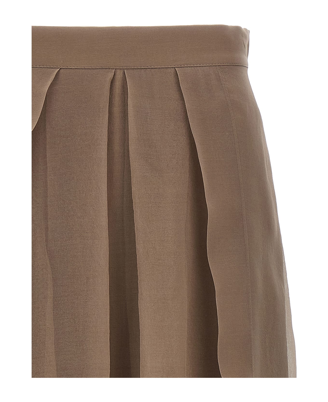 Brunello Cucinelli 
paneled Circle
 Skirt - Gray スカート