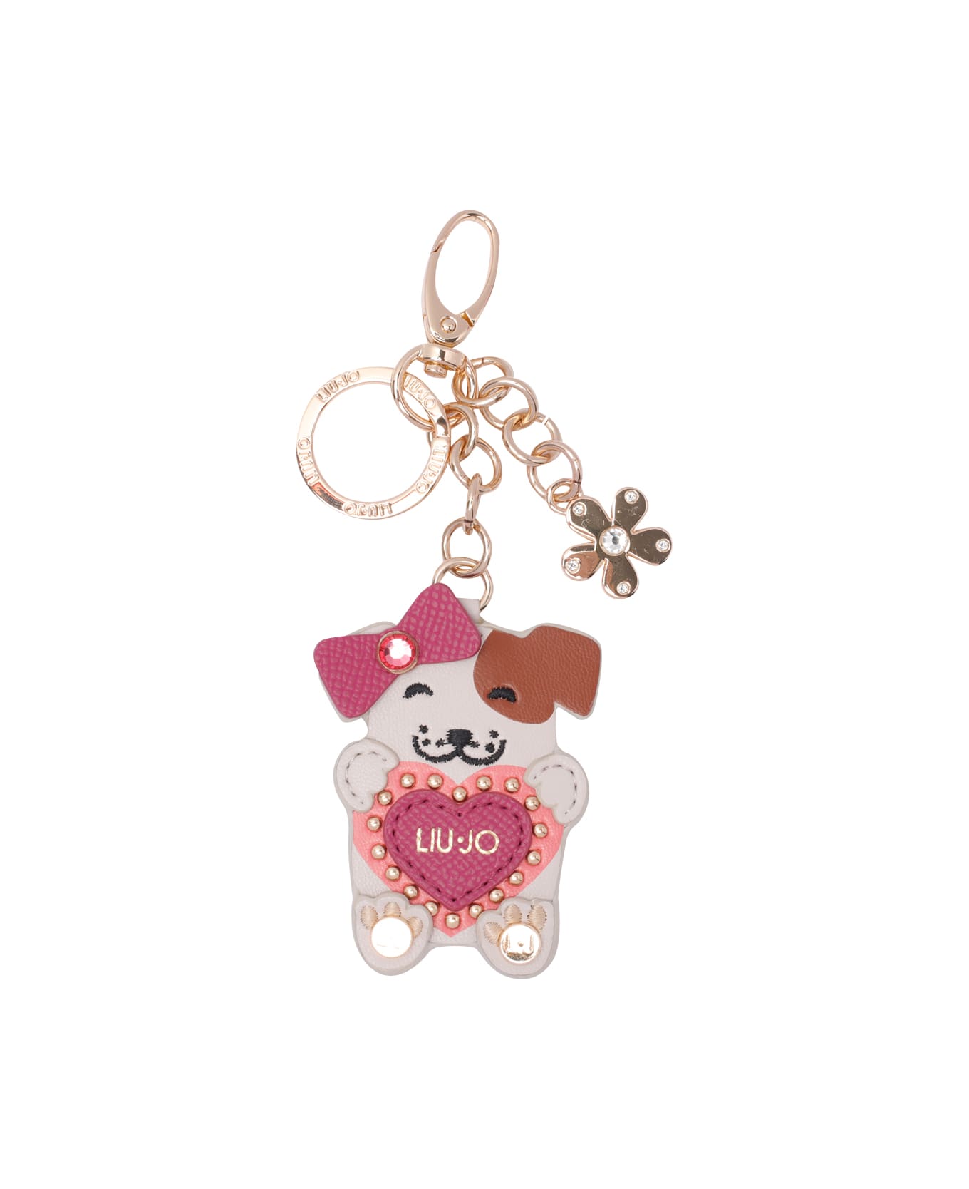 Liu-Jo Dog Keyring - White