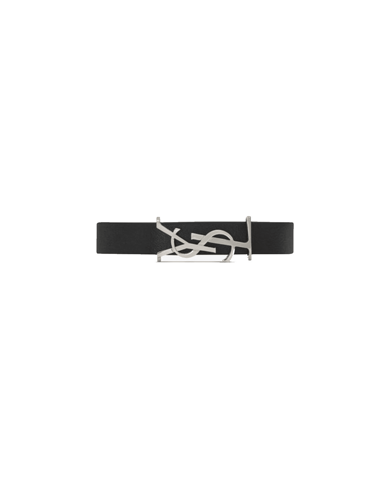 Saint Laurent Opyum Bracelet In Black Leather - 1000 BLACK ブレスレット