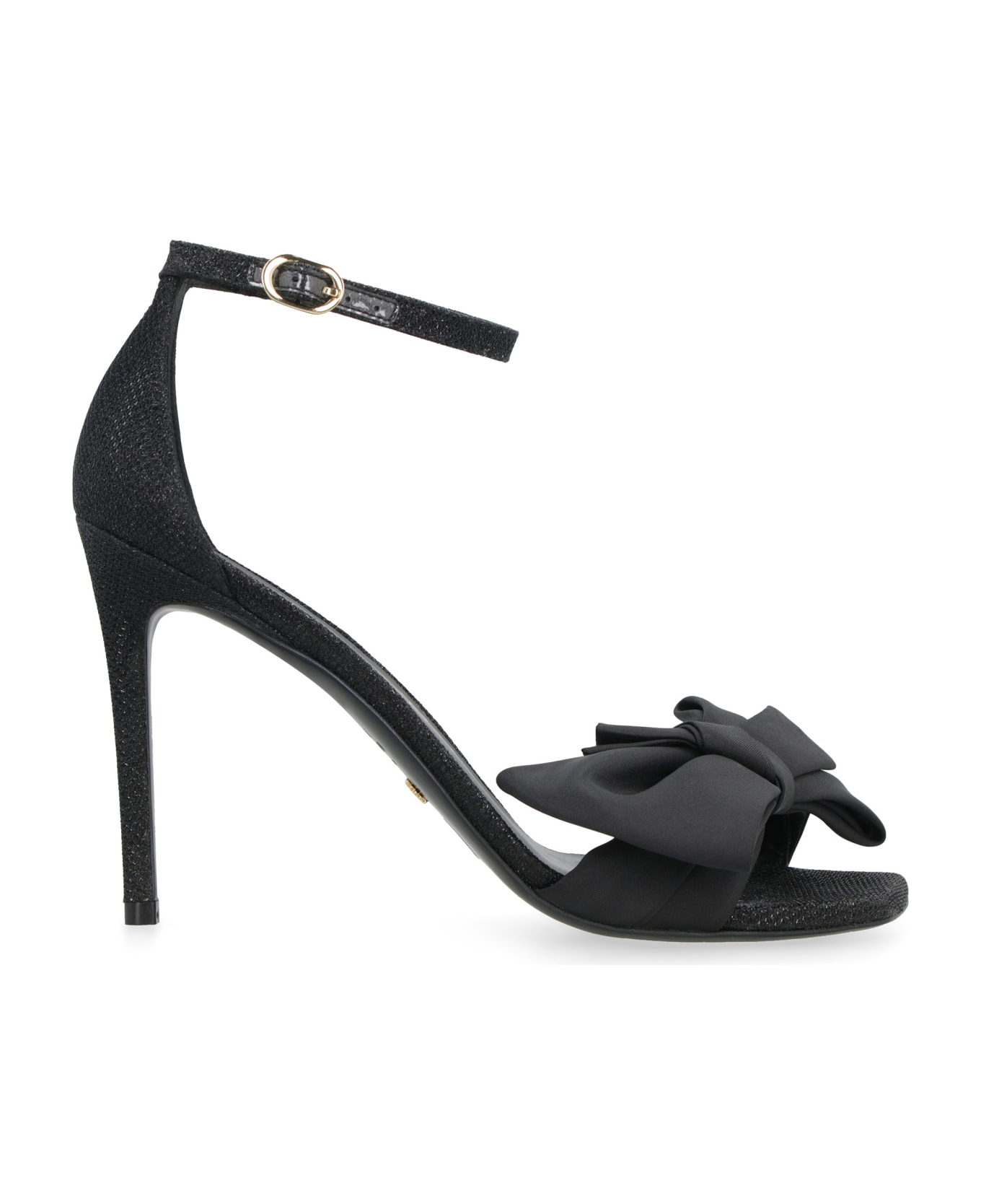 Stuart Weitzman Nudist Curve Fabric Sandals - black