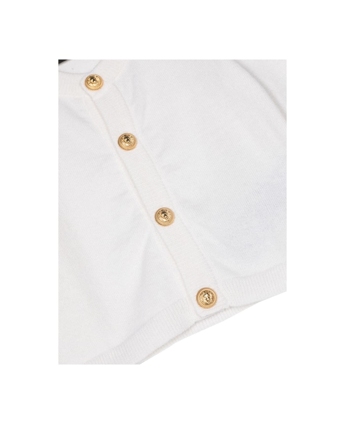 Balmain Cardigan With Buttons - WHITE ニットウェア＆スウェットシャツ
