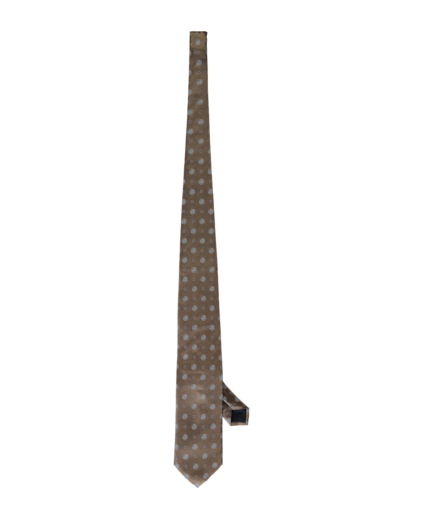 Corneliani Jacquard Silk Tie - khaki