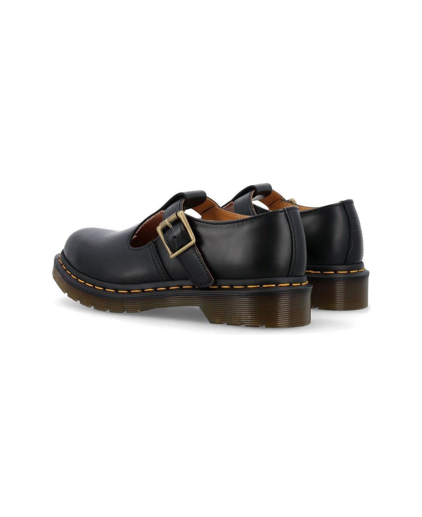 Dr. Martens Polley Mary Jane Flat Shoes - Black Smooth フラットシューズ