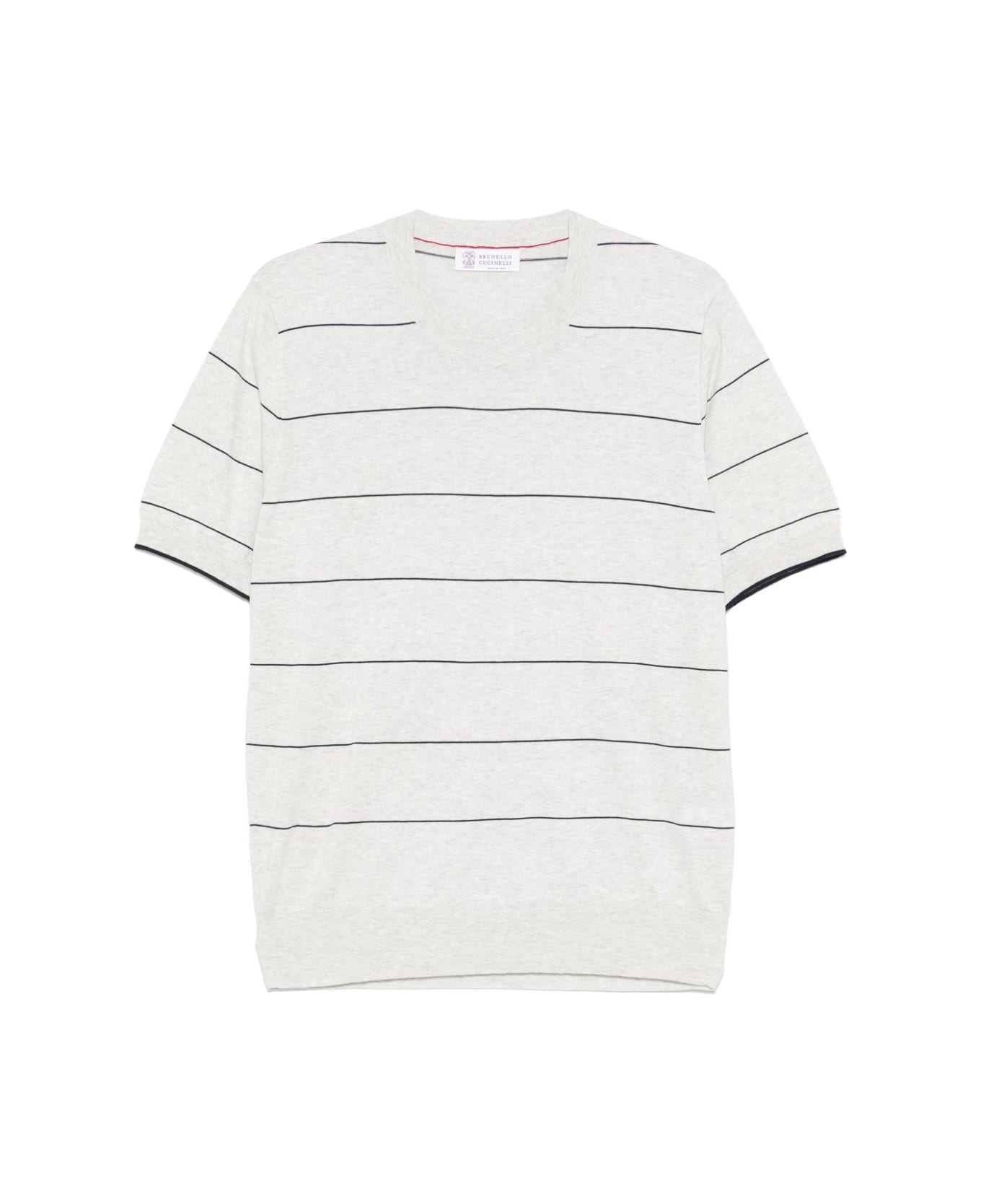 Brunello Cucinelli Striped T-shirt - Grey