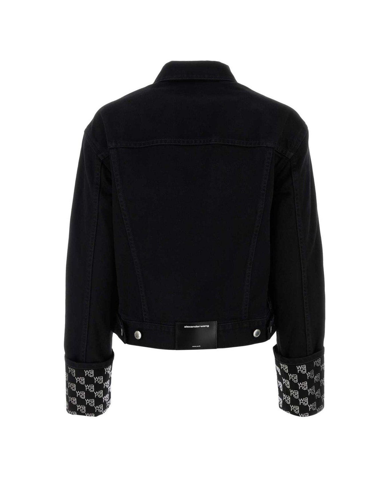 Alexander Wang Long Sleeved Embellished Denim Jacket - Washed Black